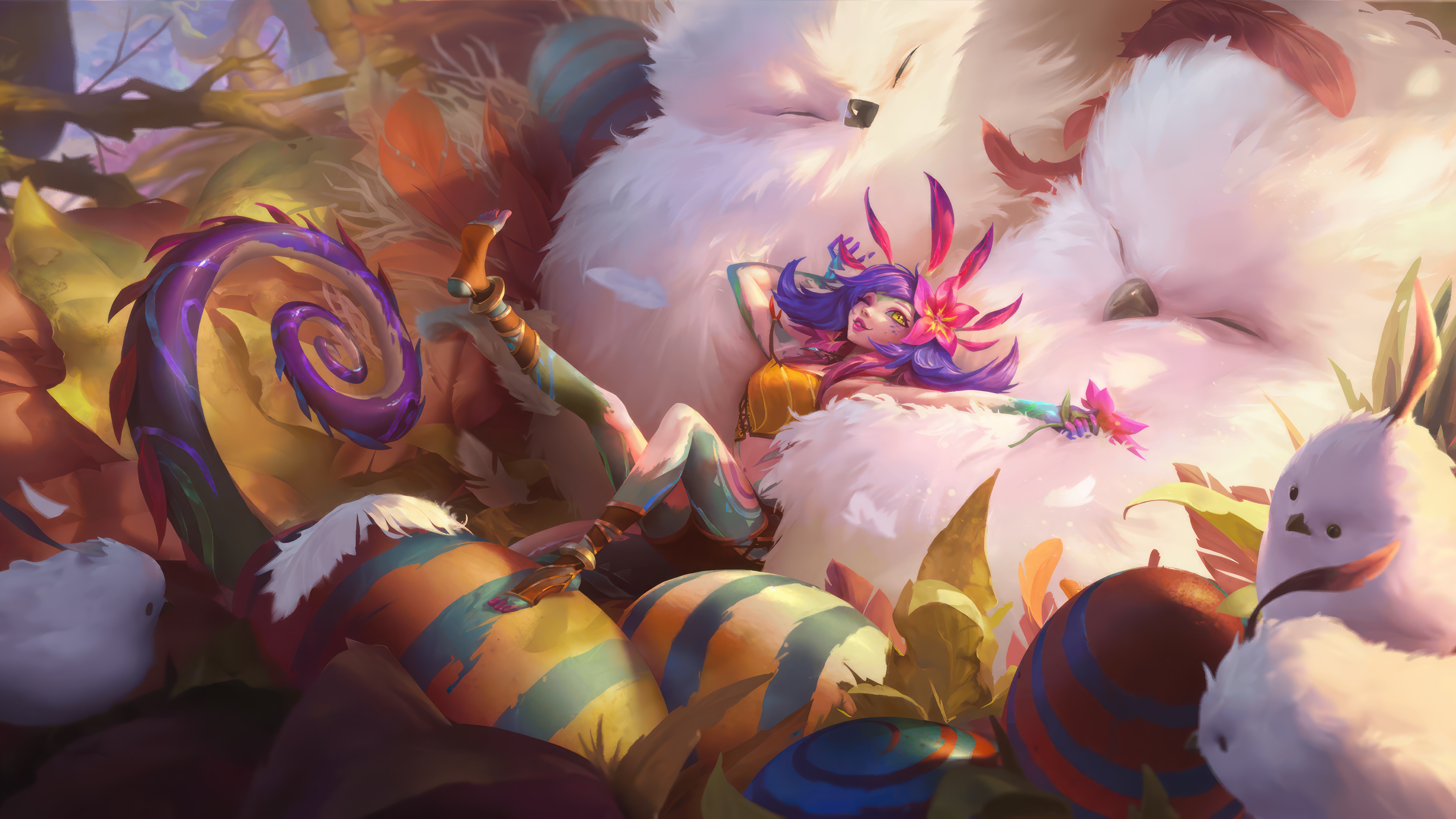 Neeko and fluffy creatures in League of Legends 4K HD Wallpaper