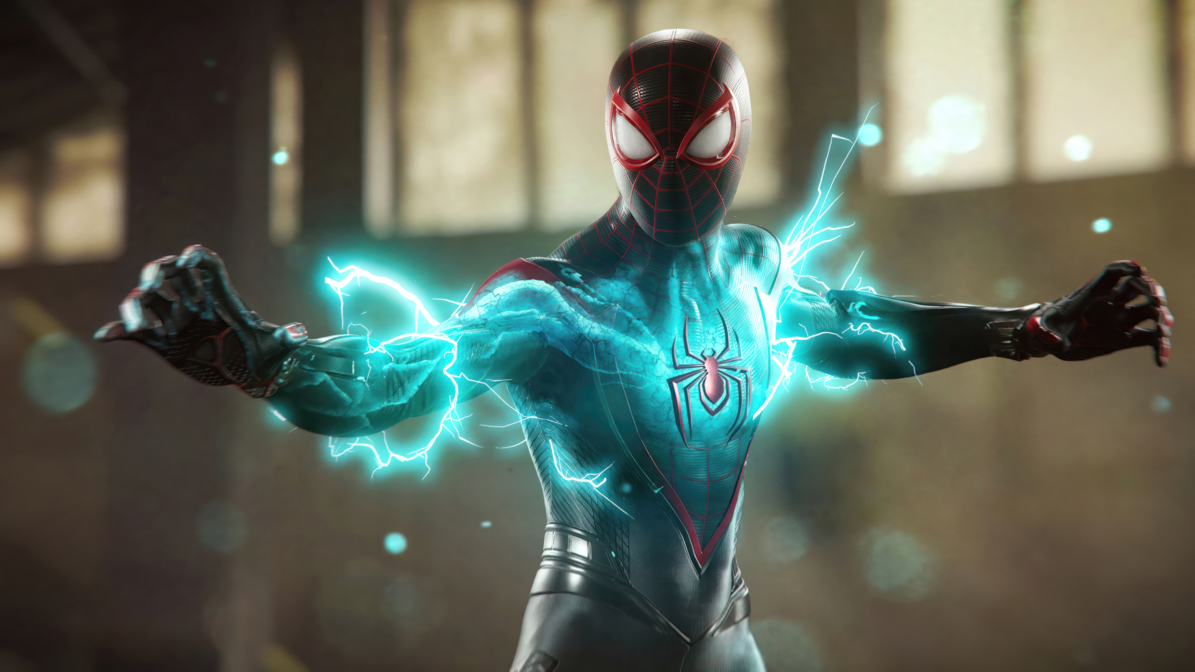 Miles Morales with Electric Powers in 4K HD Wallpaper