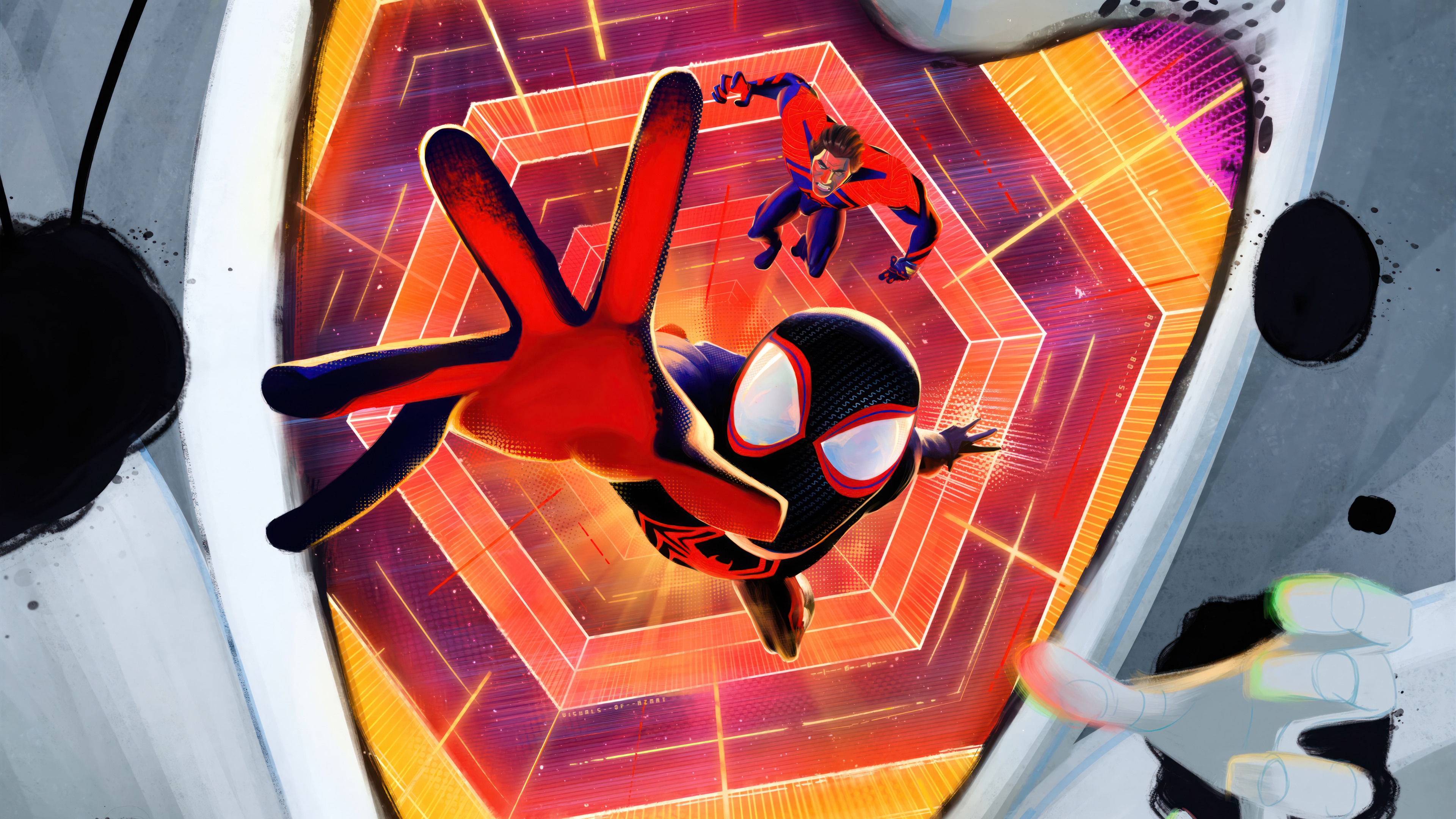 Miles Morales and Spider-Man 2099 in Spider-Man: Across the Spider-Verse 4K HD Wallpaper