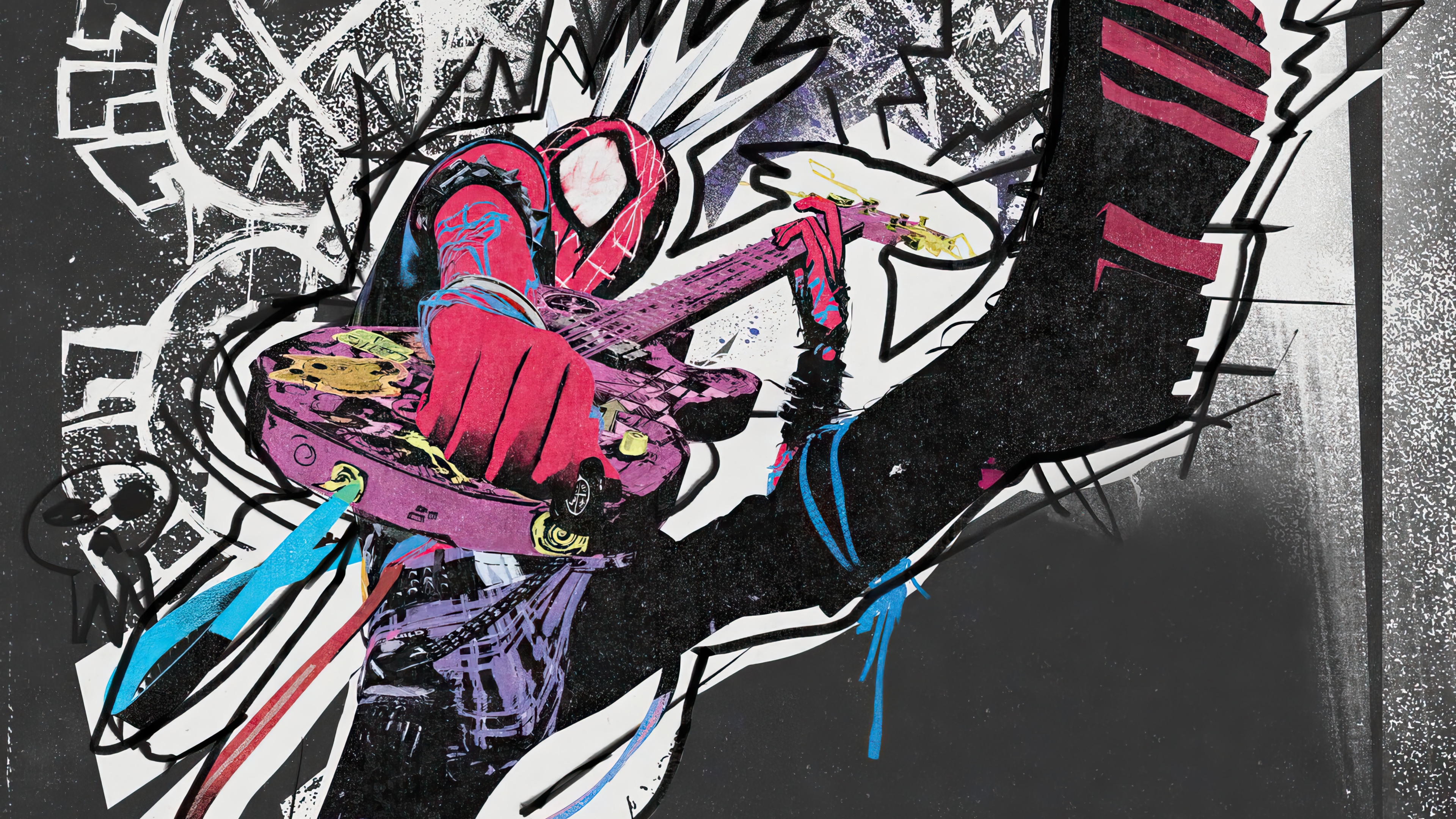 Spider-Punk Playing Guitar in Spider-Man: Across the Spider-Verse 4K HD Wallpaper
