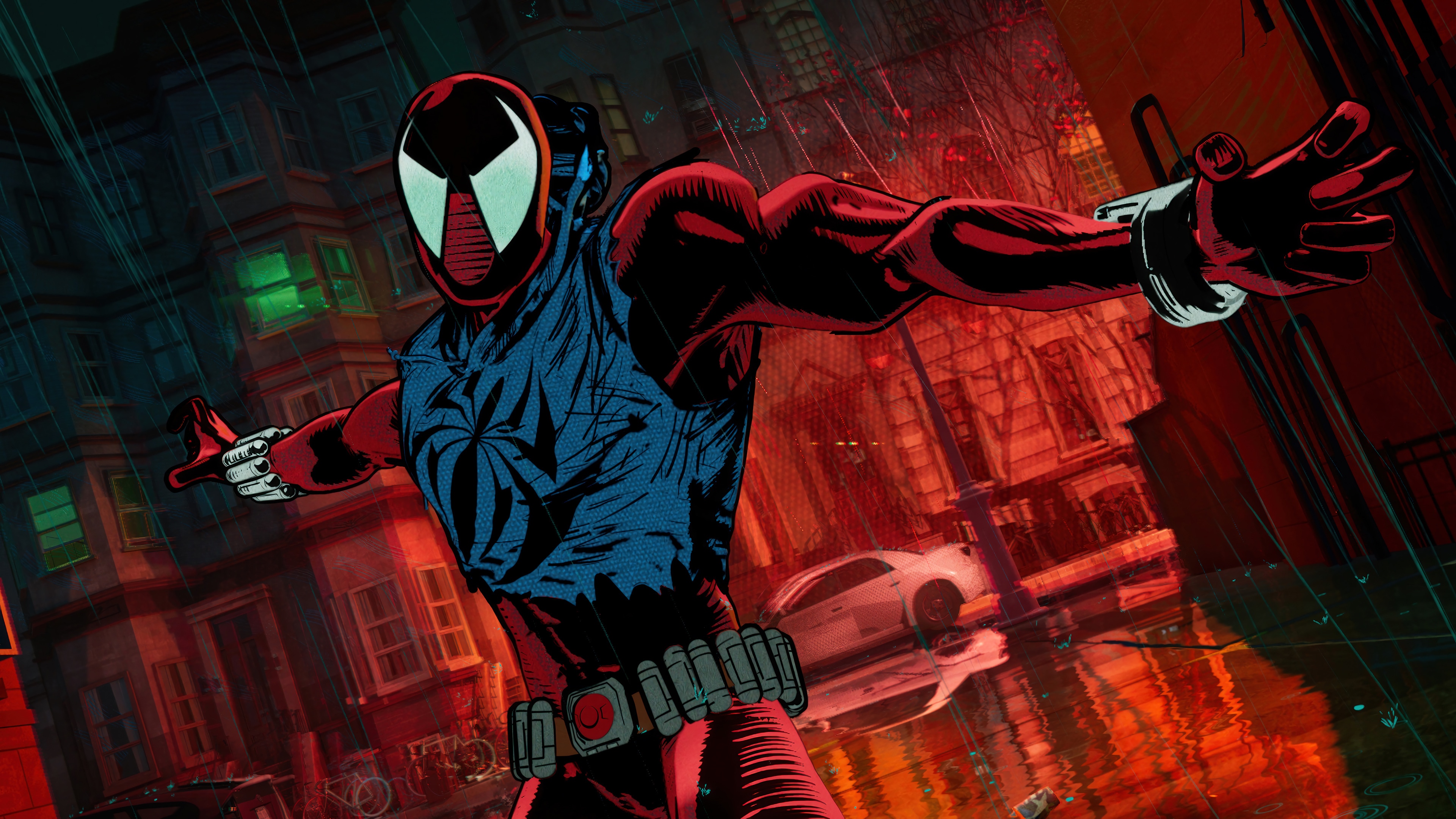 Scarlet Spider in Spider-Man: Across the Spider-Verse 4K HD Wallpaper