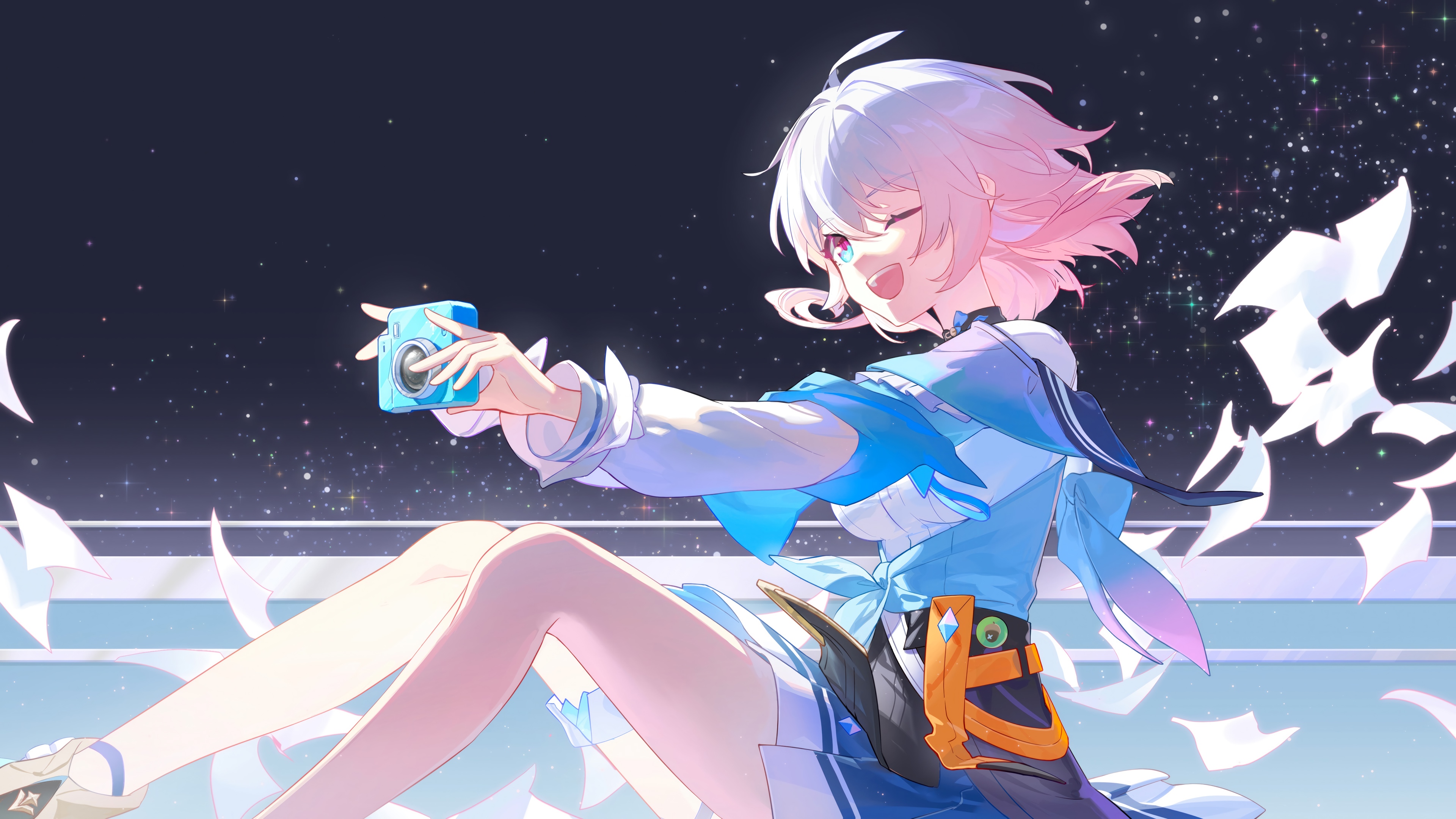 March 7th from Honkai: Star Rail taking a photo HD Wallpaper