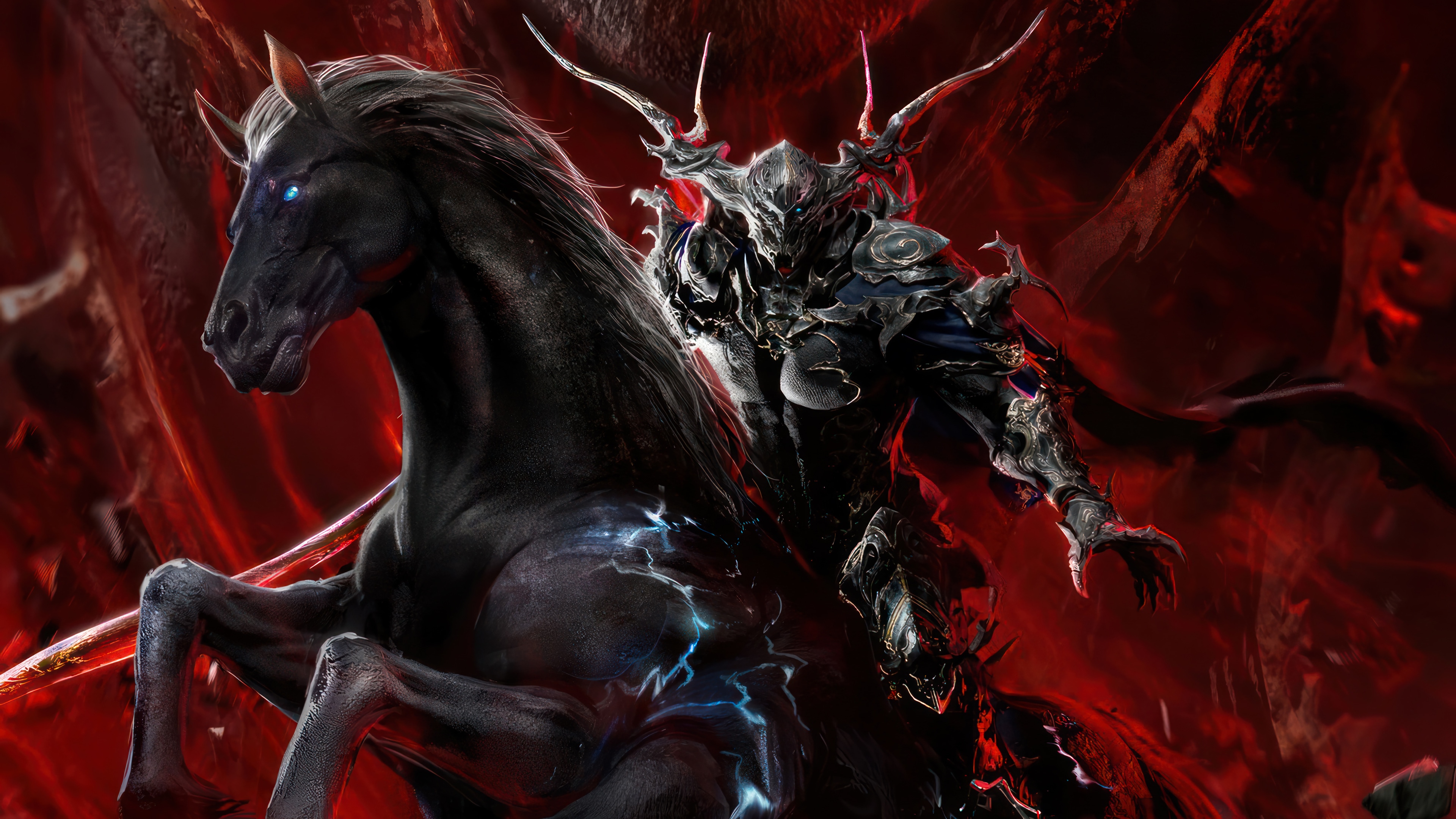 Final Fantasy XVI Odin on a Black Horse HD Wallpaper