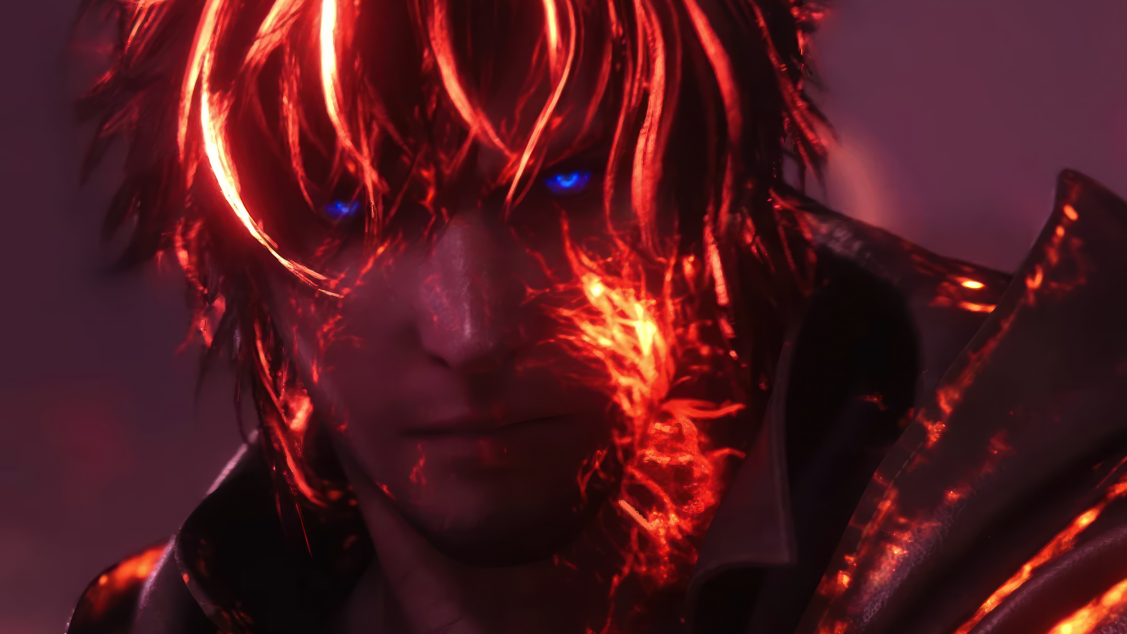 Clive Rosfield with fiery aura in Final Fantasy 16 4K HD Wallpaper