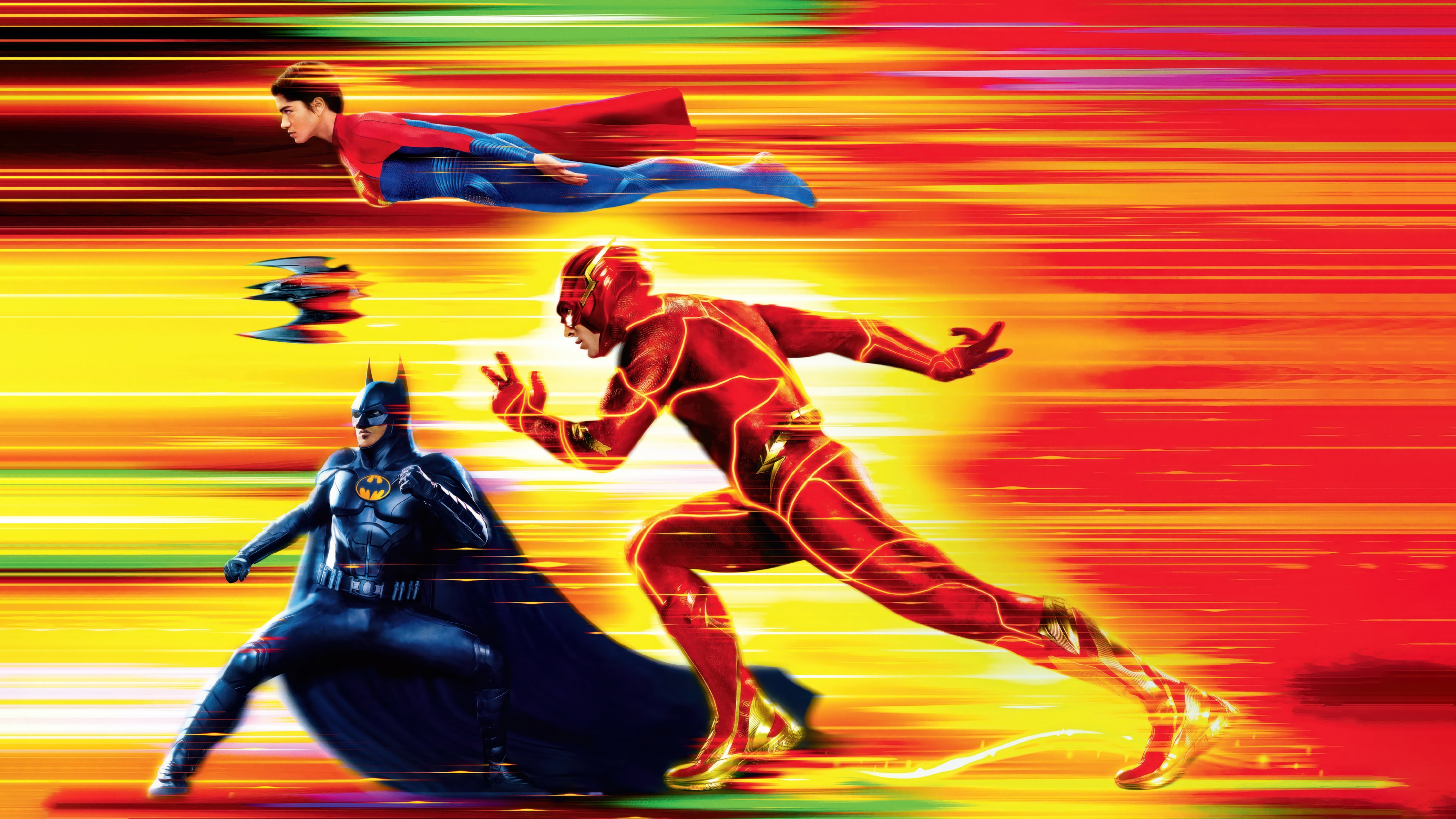 The Flash, Batman, and Superman in motion HD Wallpaper