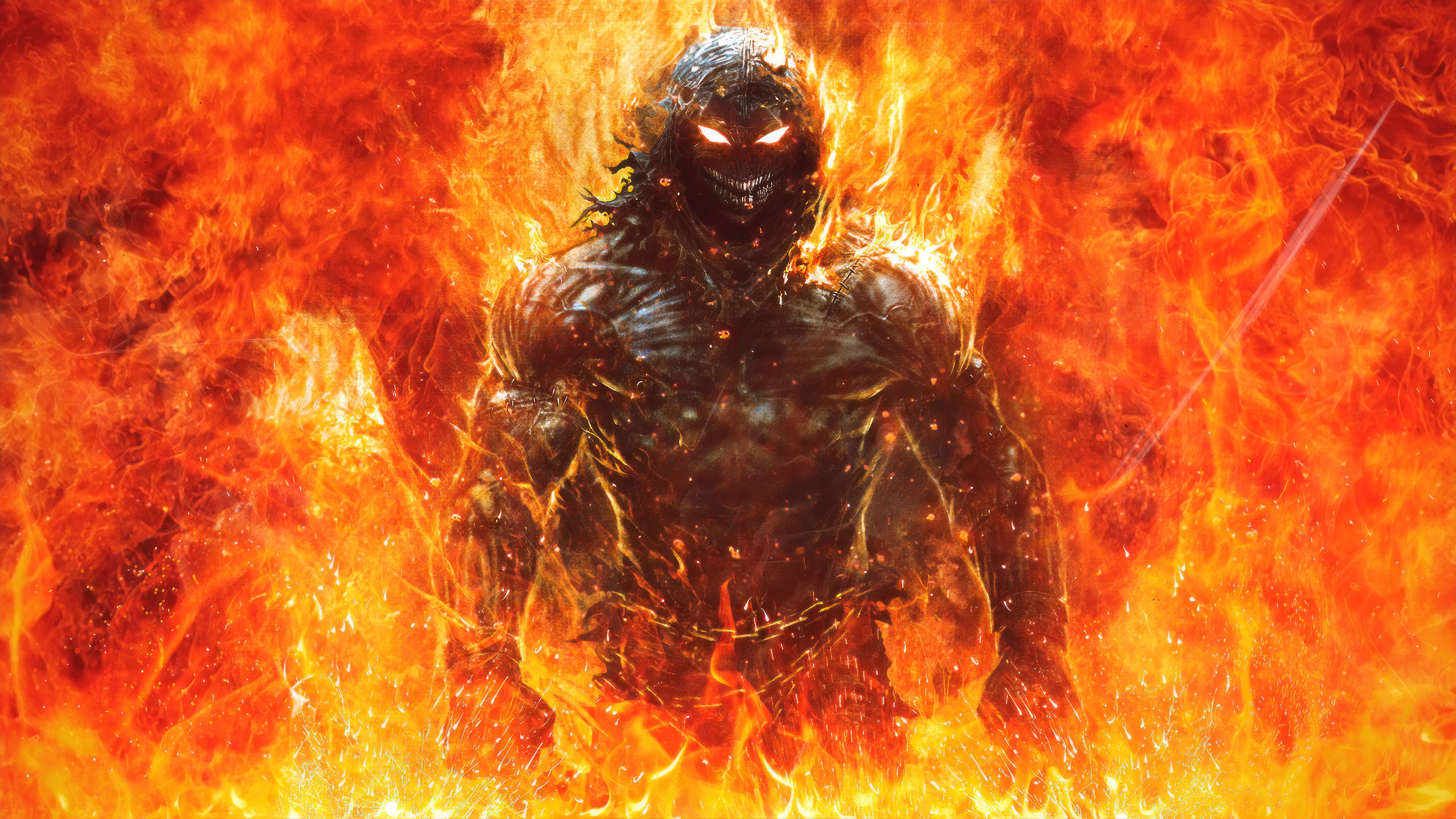 The Fiery Warrior from Disturbed 4K HD Wallpaper