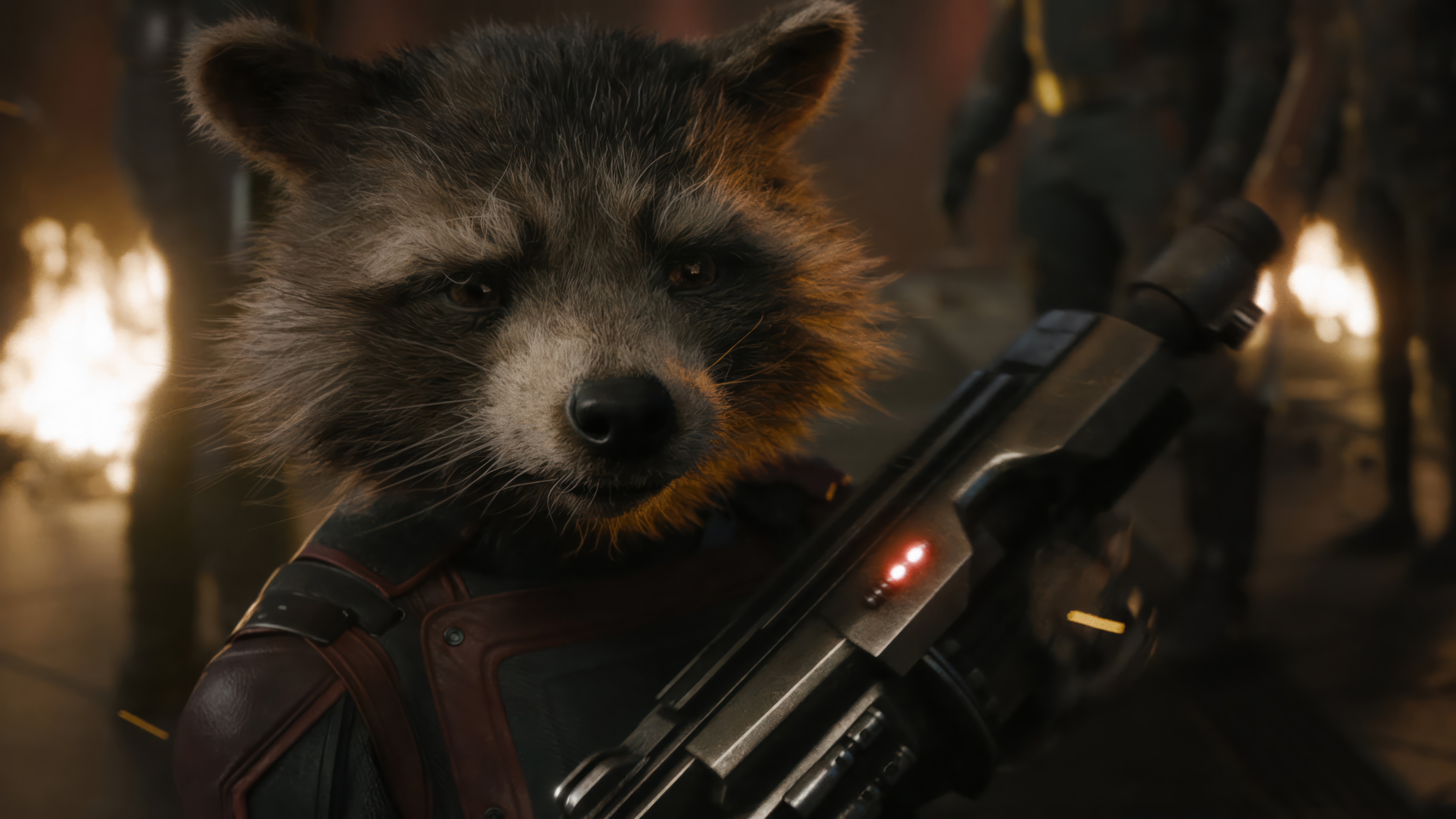Rocket Raccoon with a gun, Guardians of the Galaxy Vol. 3 4K HD Wallpaper