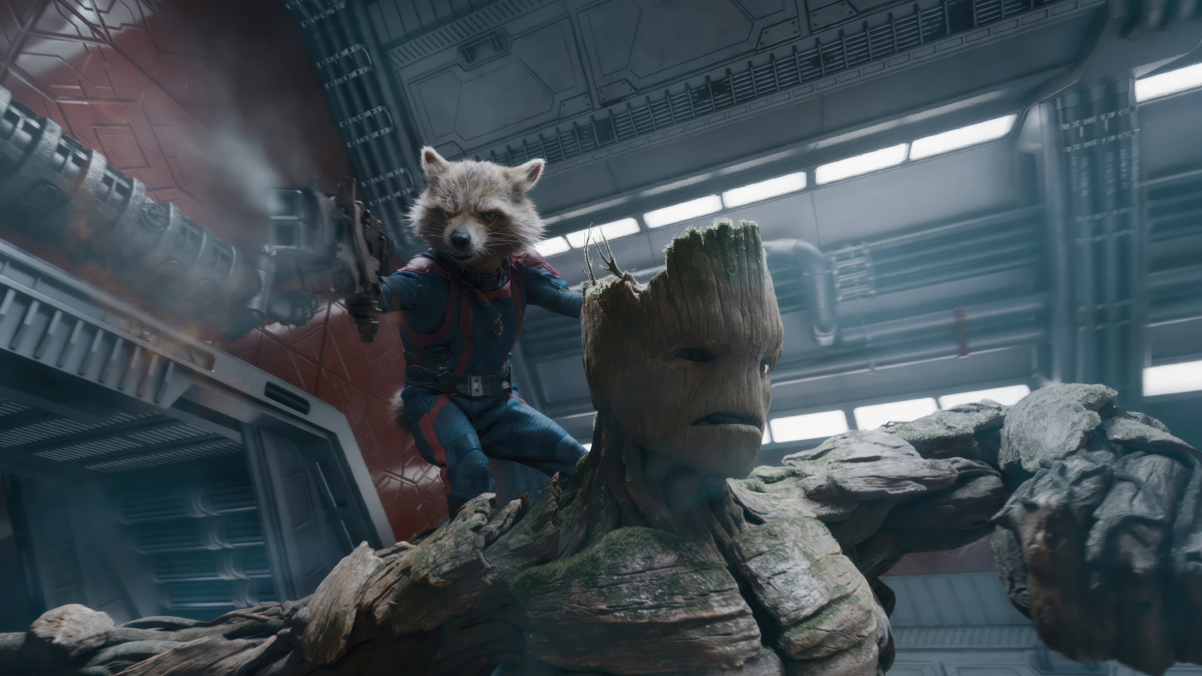 Rocket Raccoon and Groot in Guardians of the Galaxy Vol. 3 4K HD Wallpaper