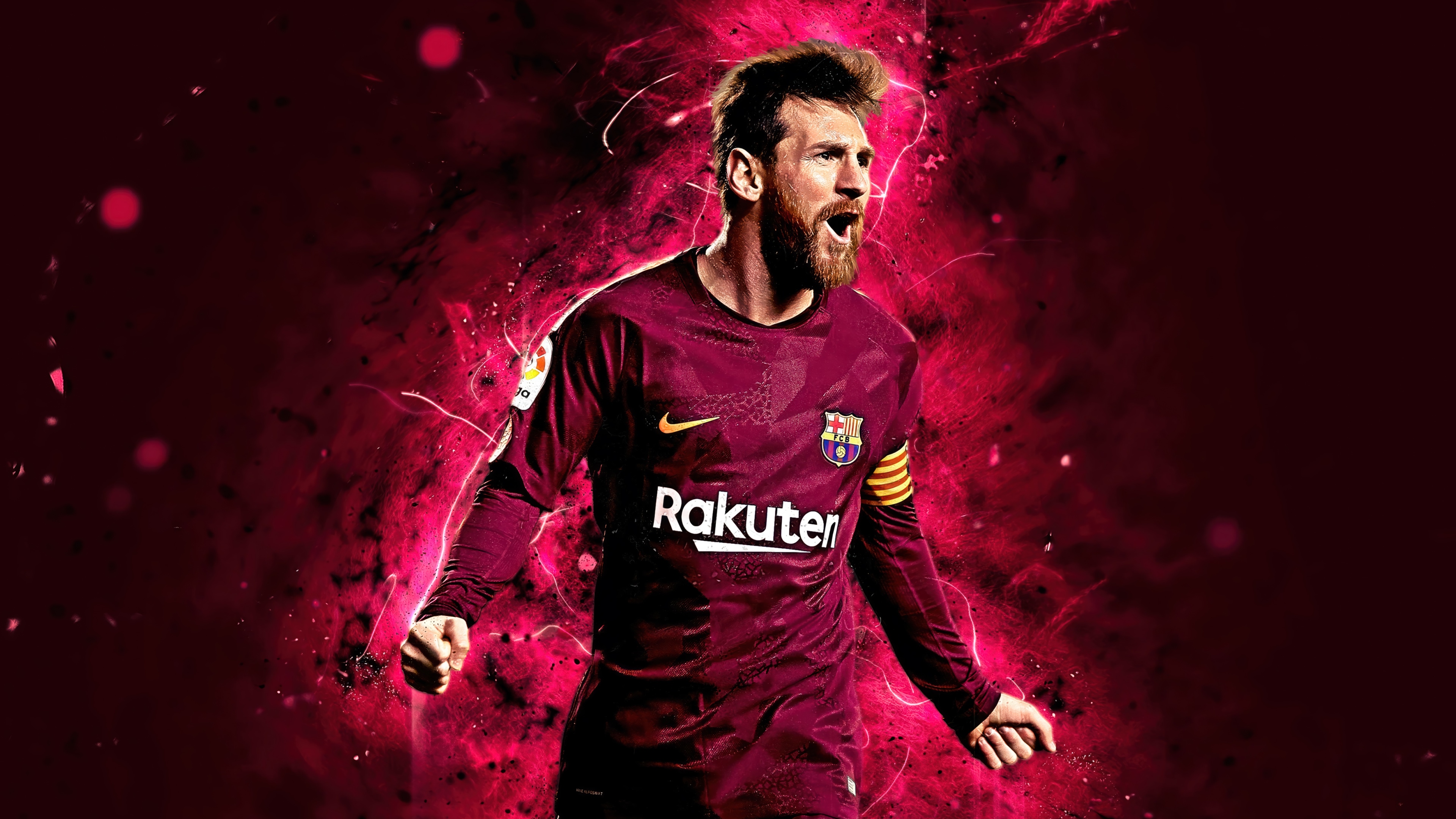 Lionel Messi in Barcelona Jersey 4K HD Wallpaper