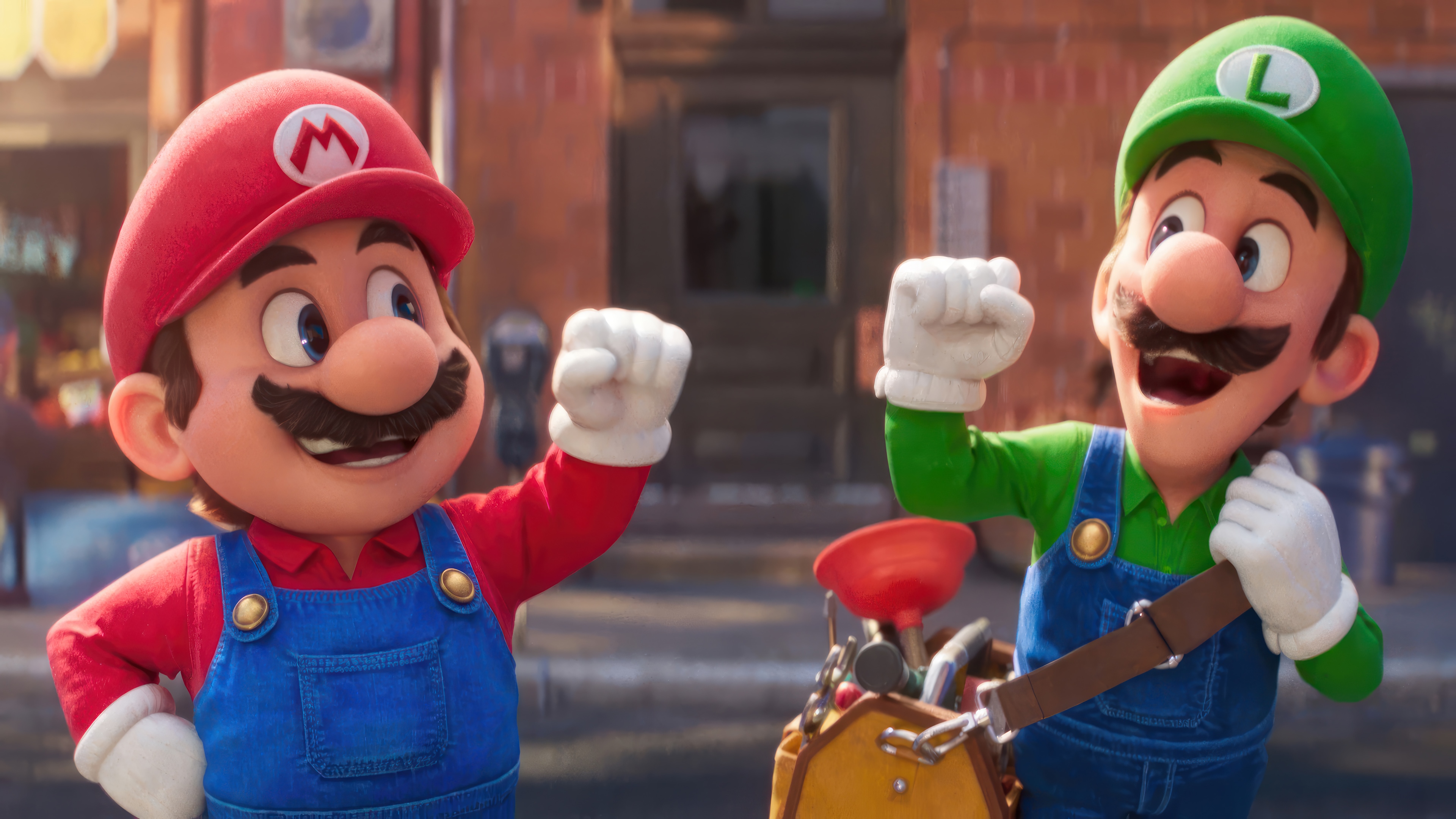 Mario and Luigi in The Super Mario Bros. Movie 4K HD Wallpaper