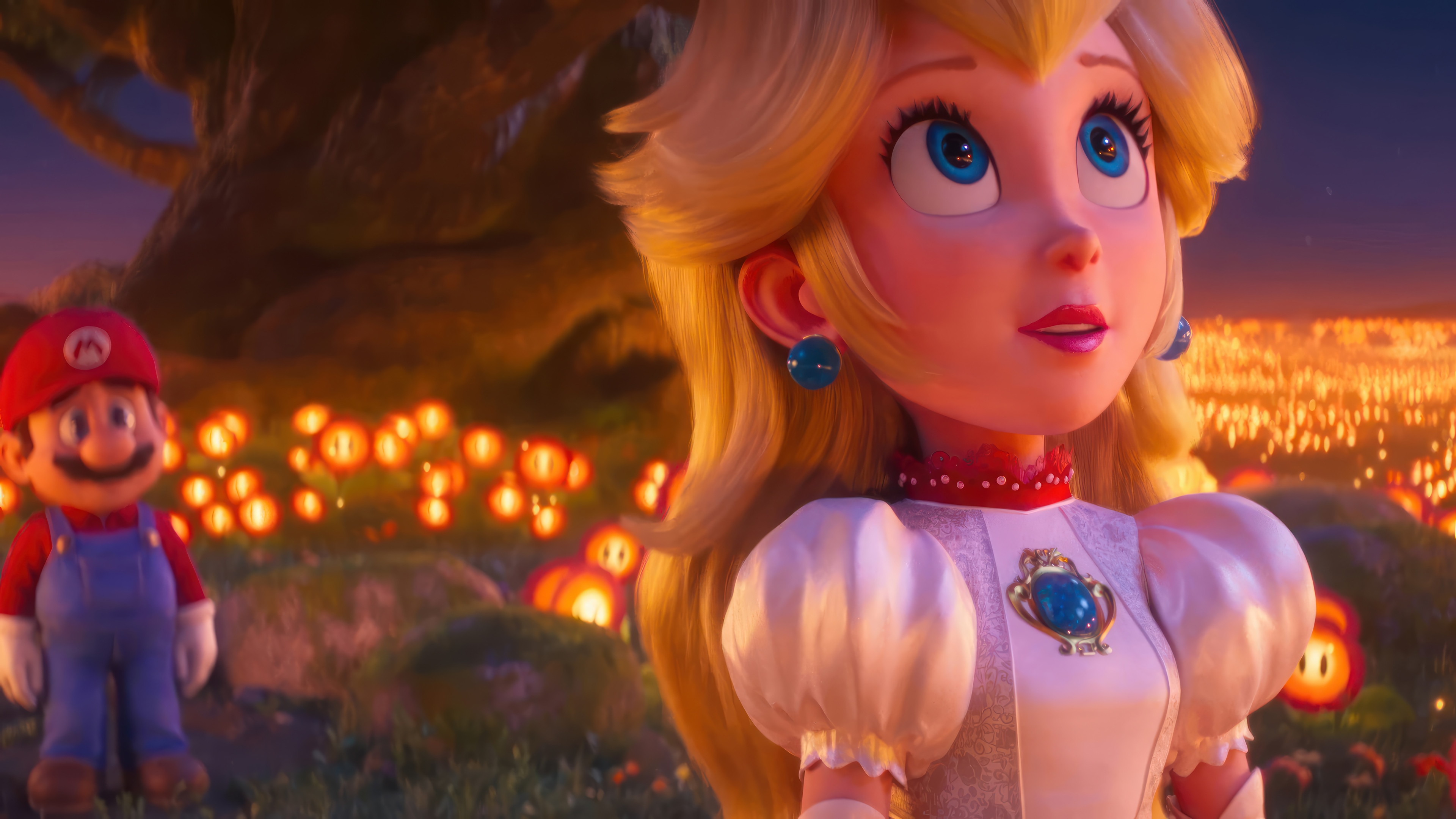 Princess Peach and Mario in The Super Mario Bros. Movie 4K HD Wallpaper
