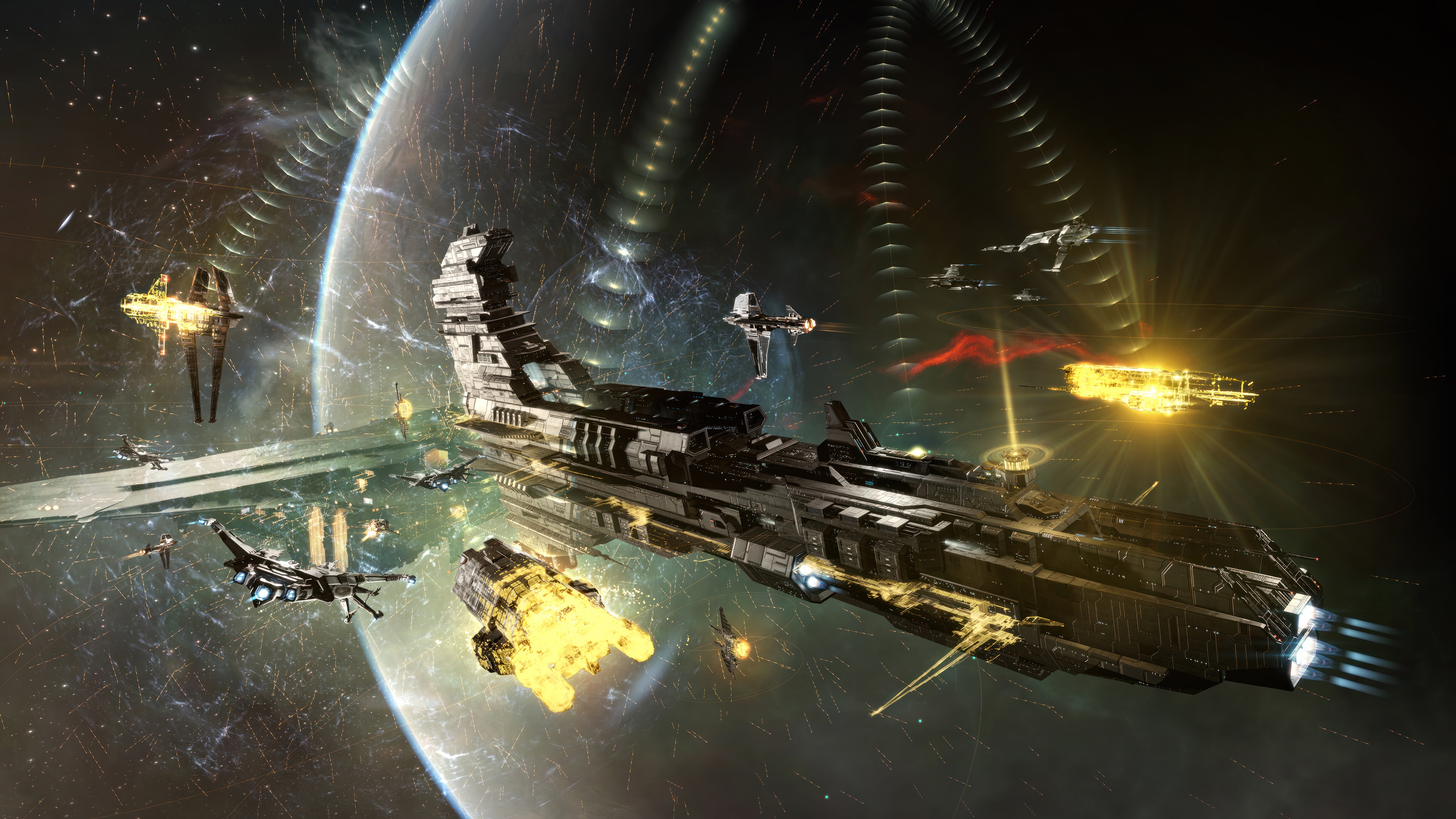 EVE Online Spaceships in Space HD Wallpaper