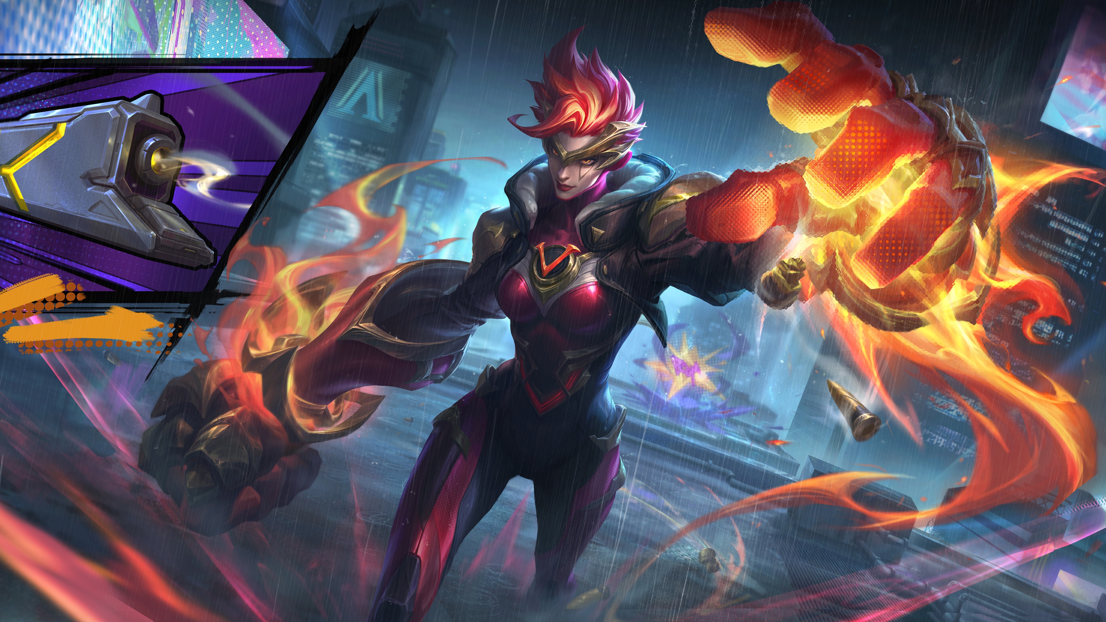 Vi from League of Legends with fiery fists HD Wallpaper