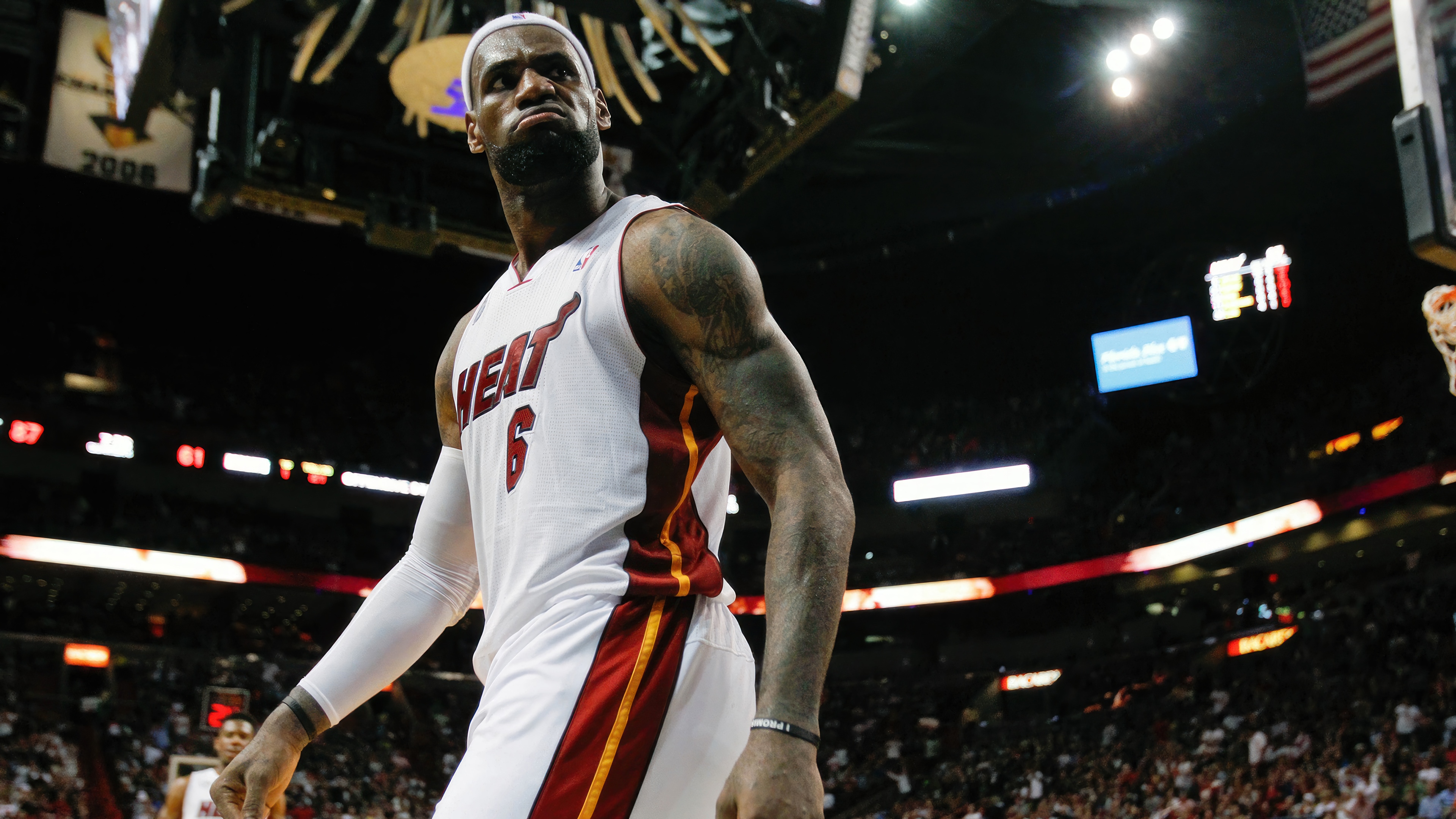 LeBron James in Miami Heat Jersey 4K HD Wallpaper
