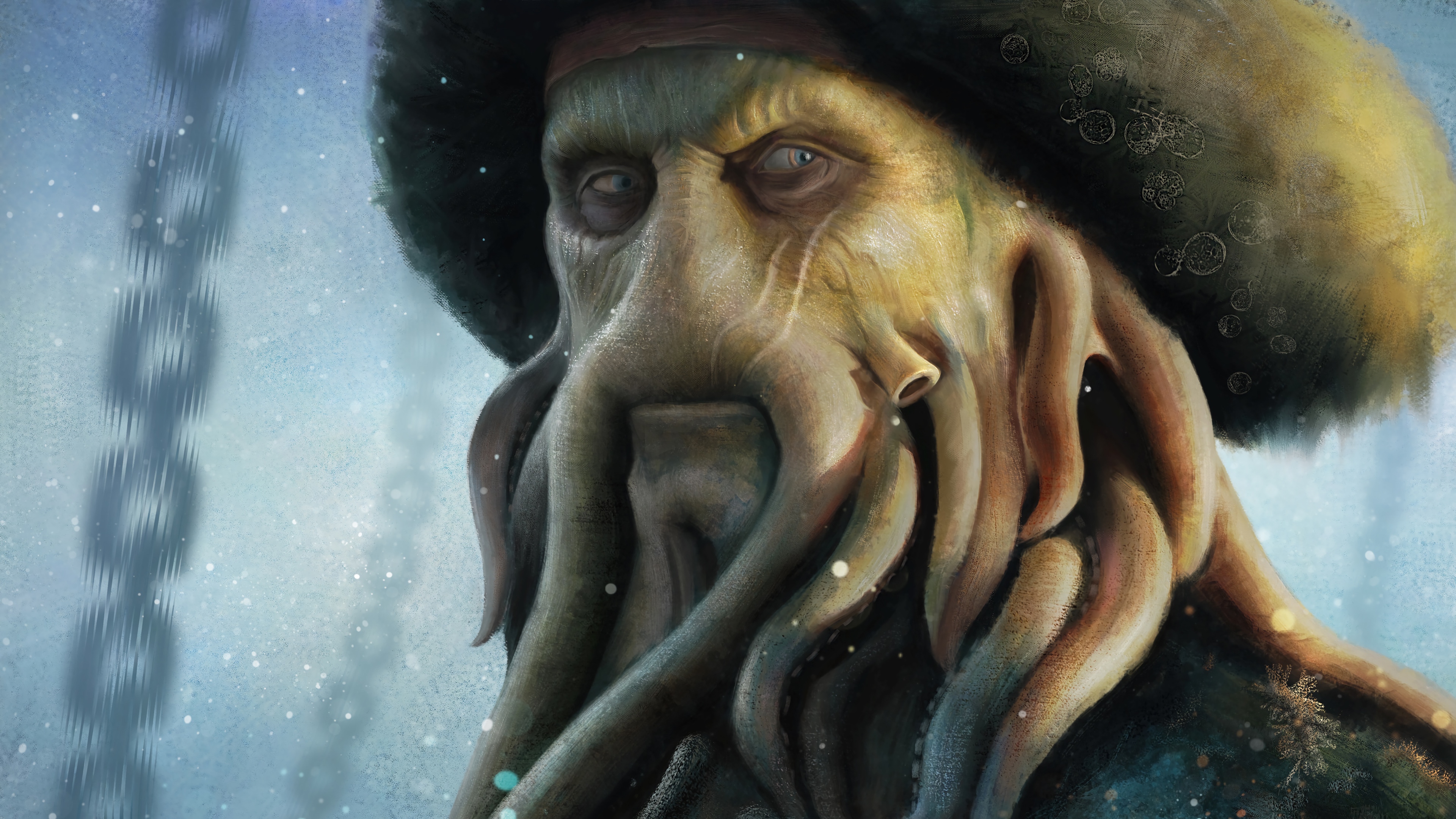 Davy Jones from Pirates of the Caribbean 4K HD Wallpaper
