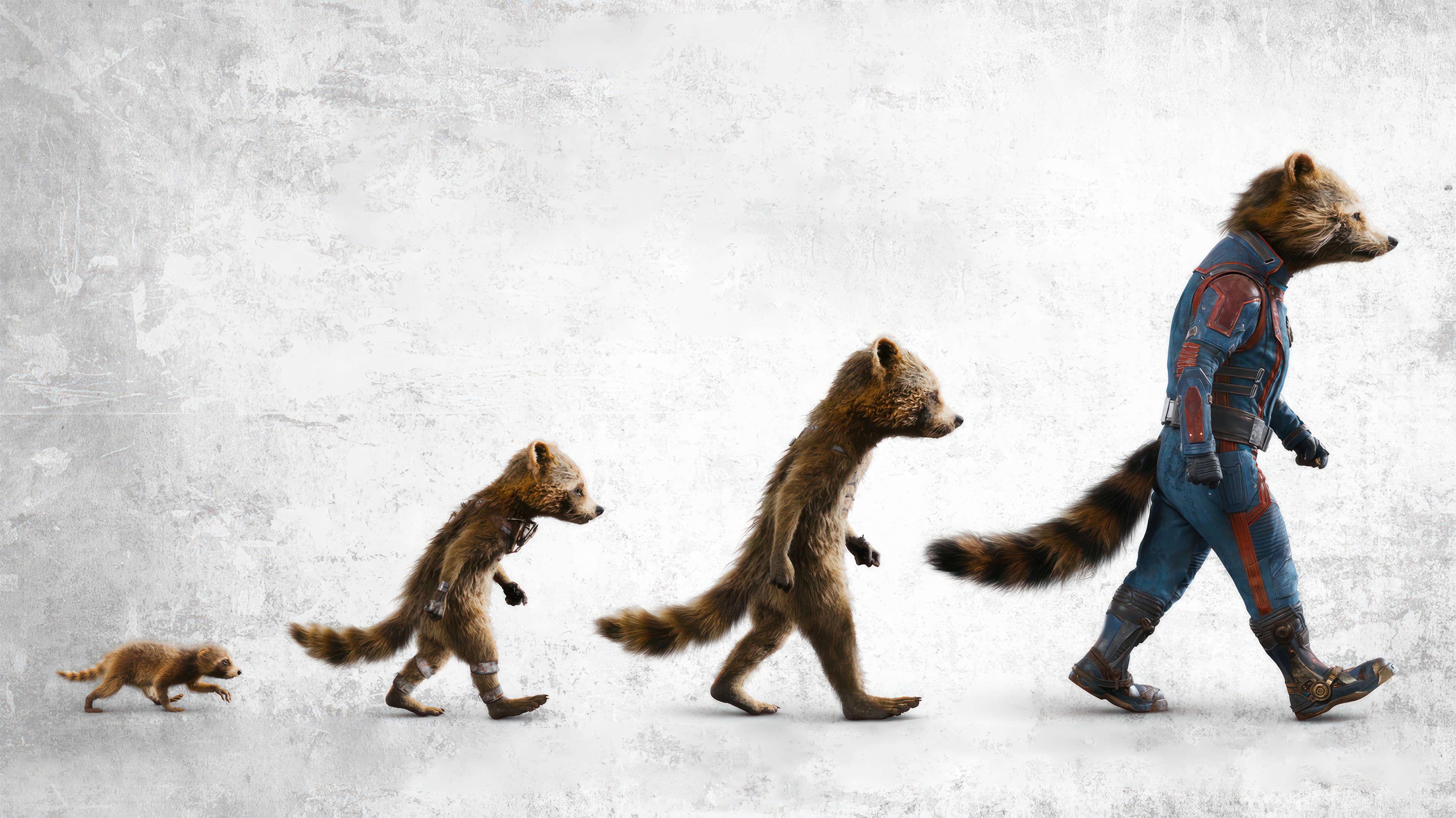 Rocket Raccoon Evolution Guardians of the Galaxy Vol. 3 4K HD Wallpaper