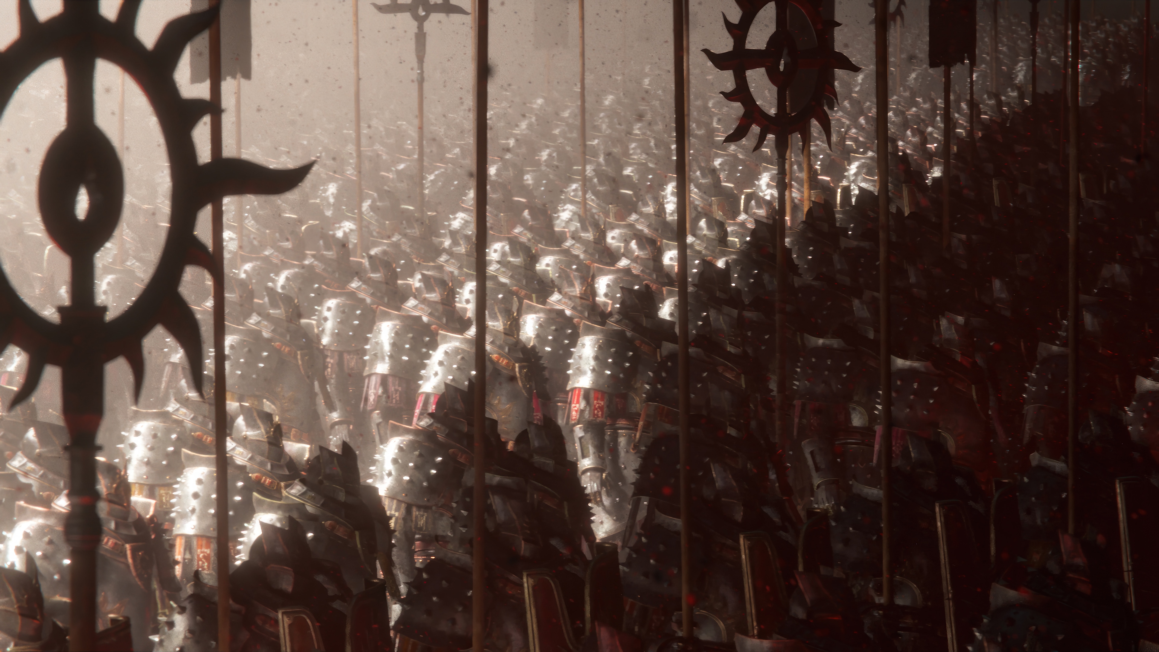 Diablo IV army in armor with banners HD Wallpaper