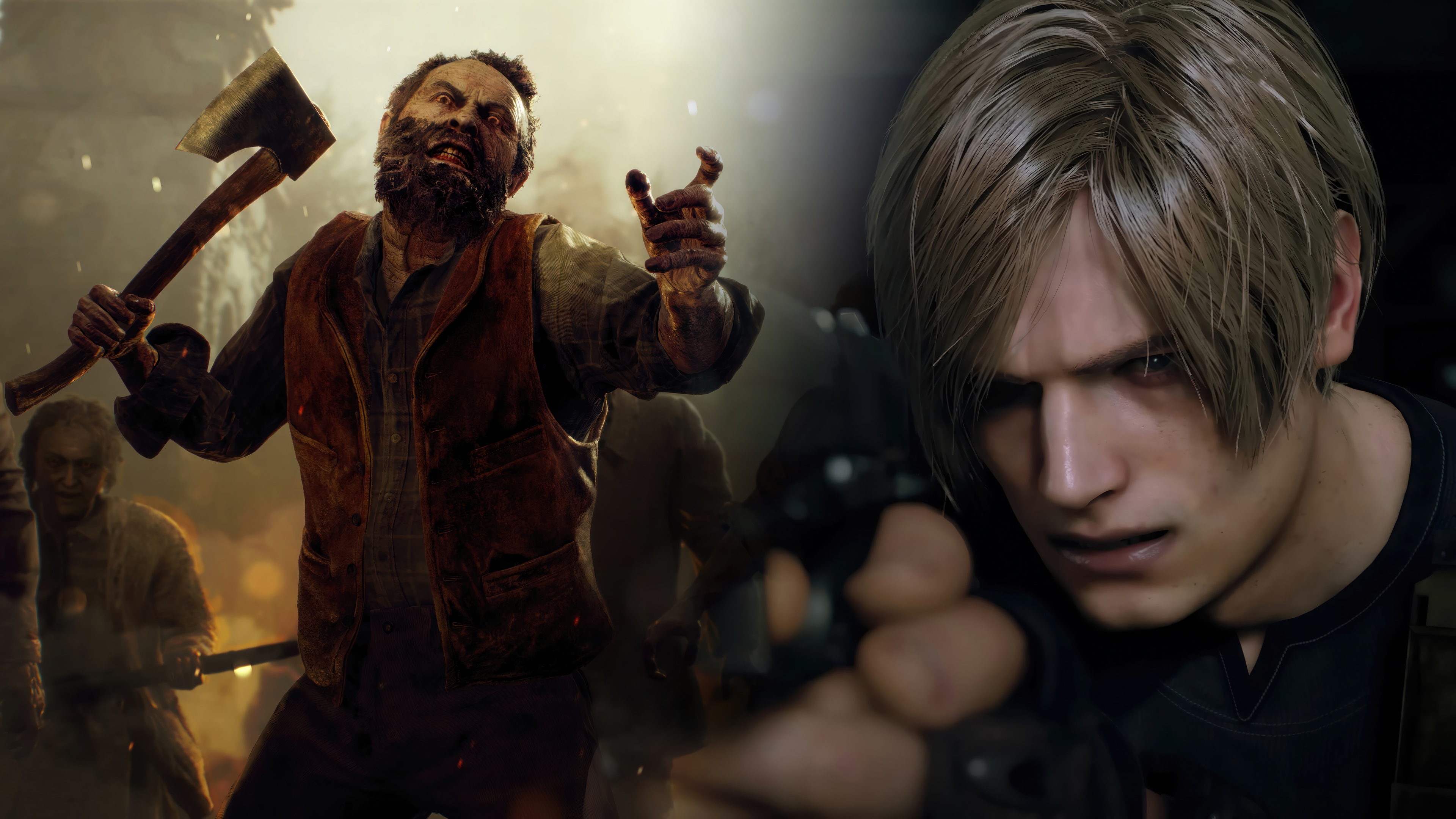 Resident Evil 4 Remake: Leon S. Kennedy and Villagers HD Wallpaper