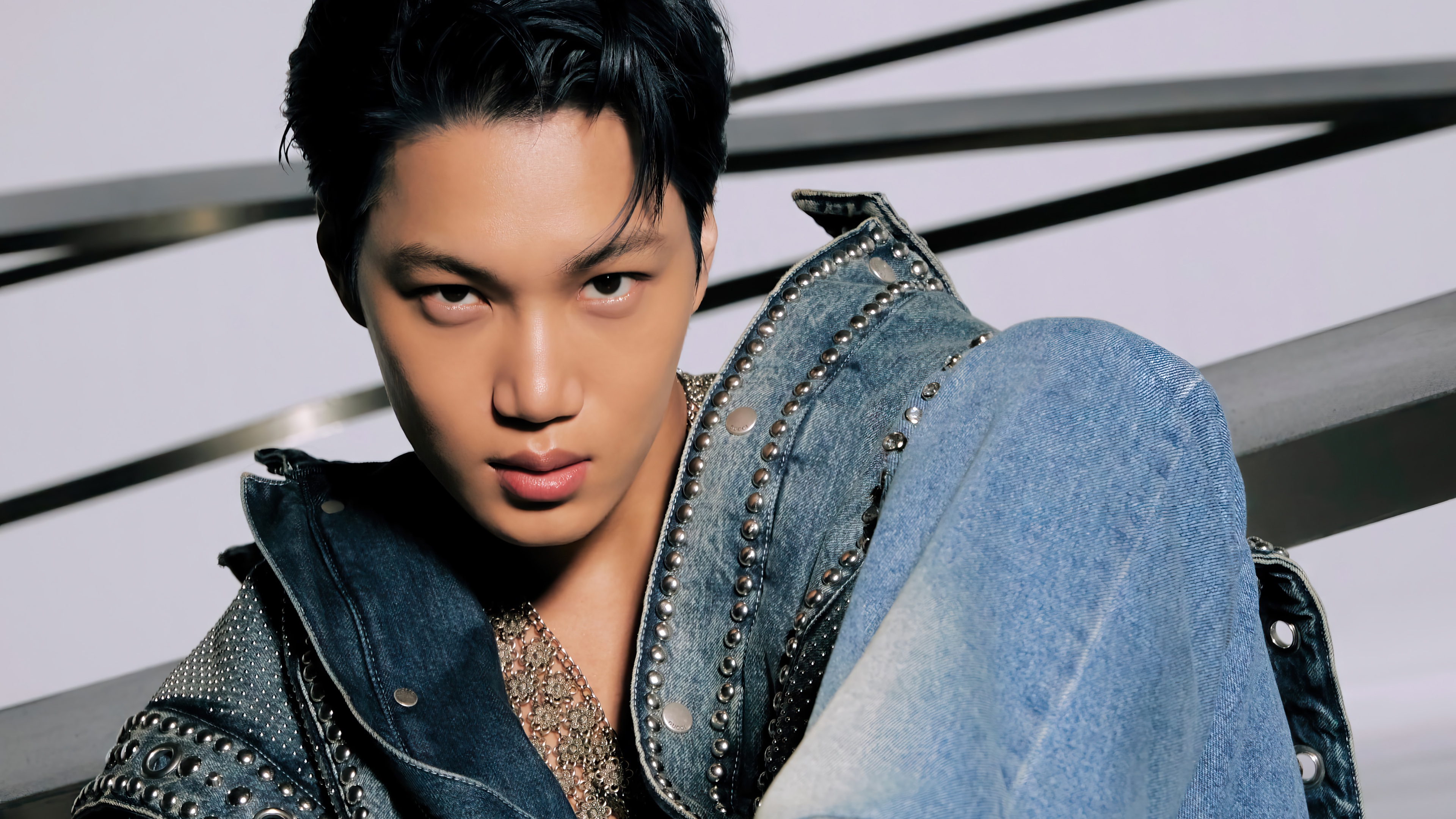 Kai from EXO in denim jacket HD Wallpaper