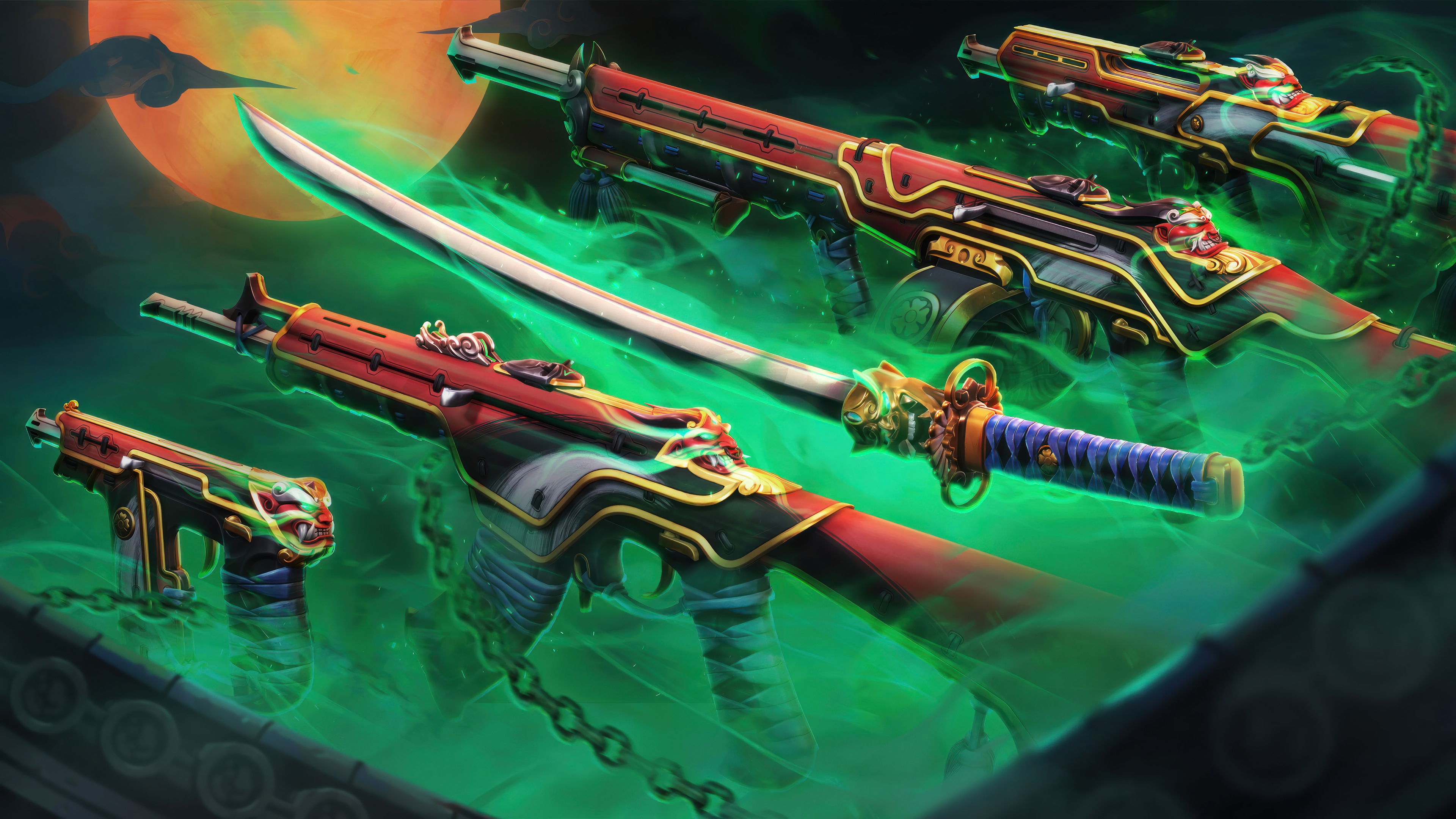 Valorant Oni 2.0 Weapon Skins HD Wallpaper