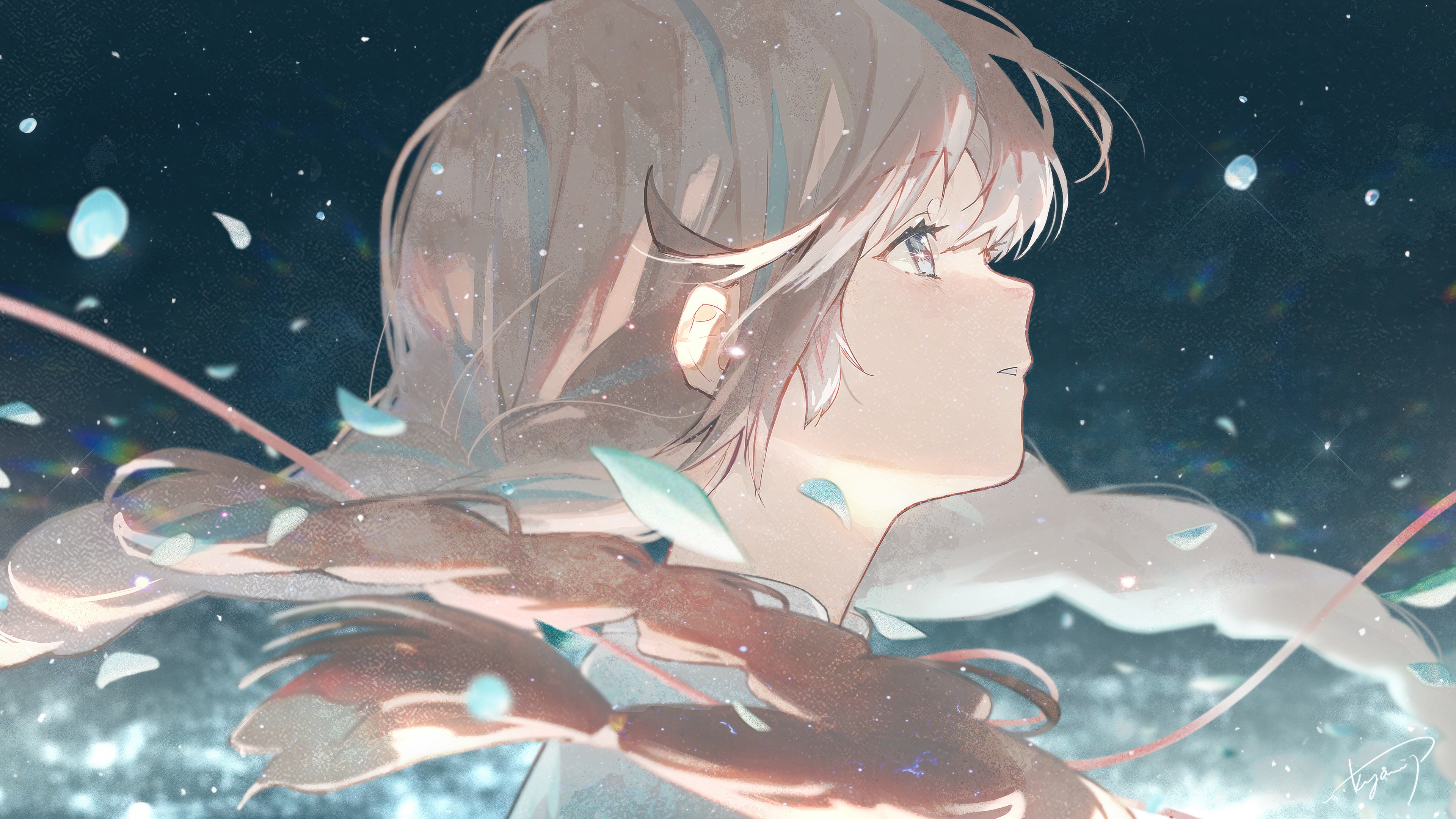 Suzume Iwato looking up in 4K HD Wallpaper