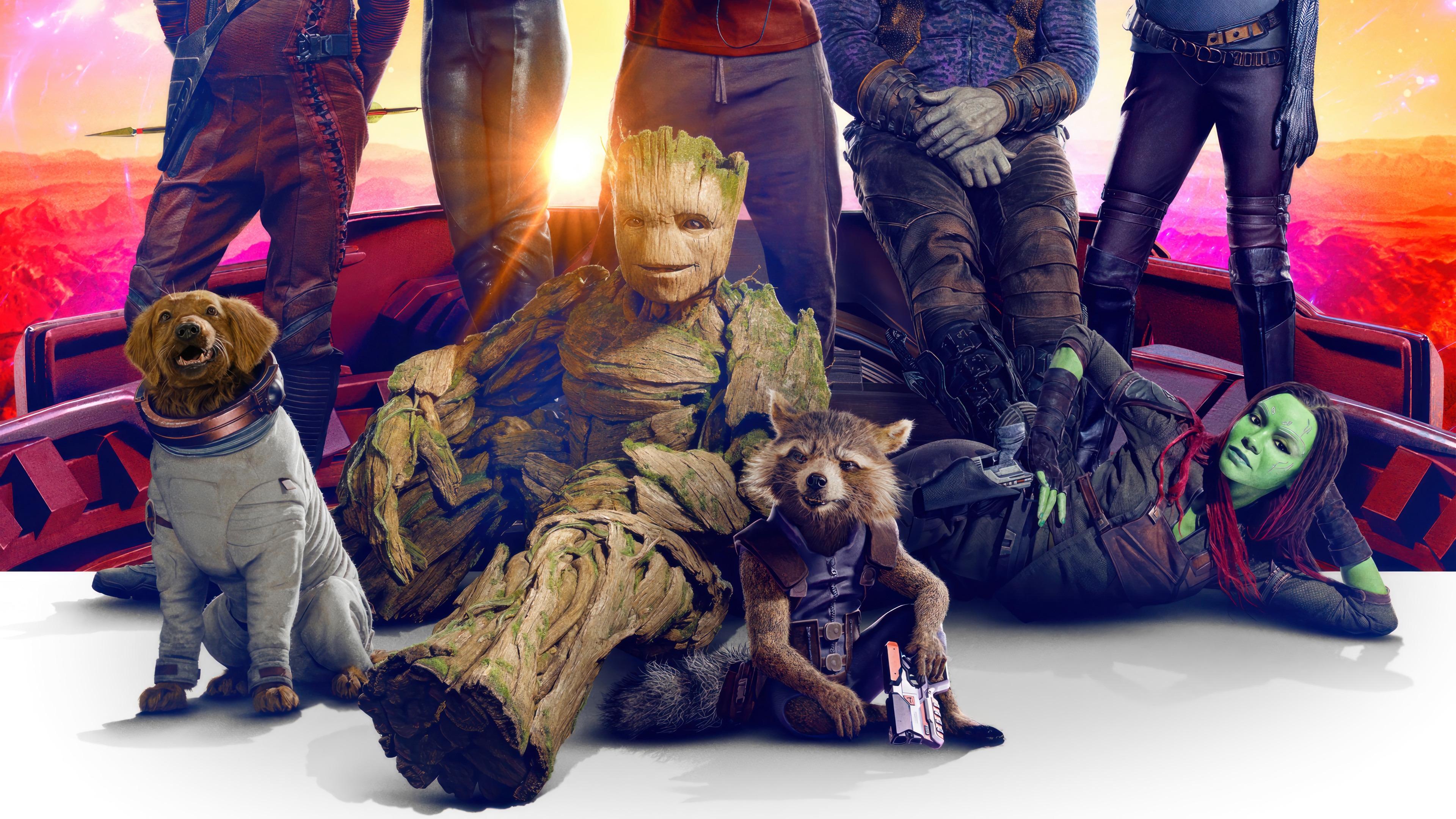 Guardians of the Galaxy Vol. 3: Groot, Rocket, Gamora HD Wallpaper