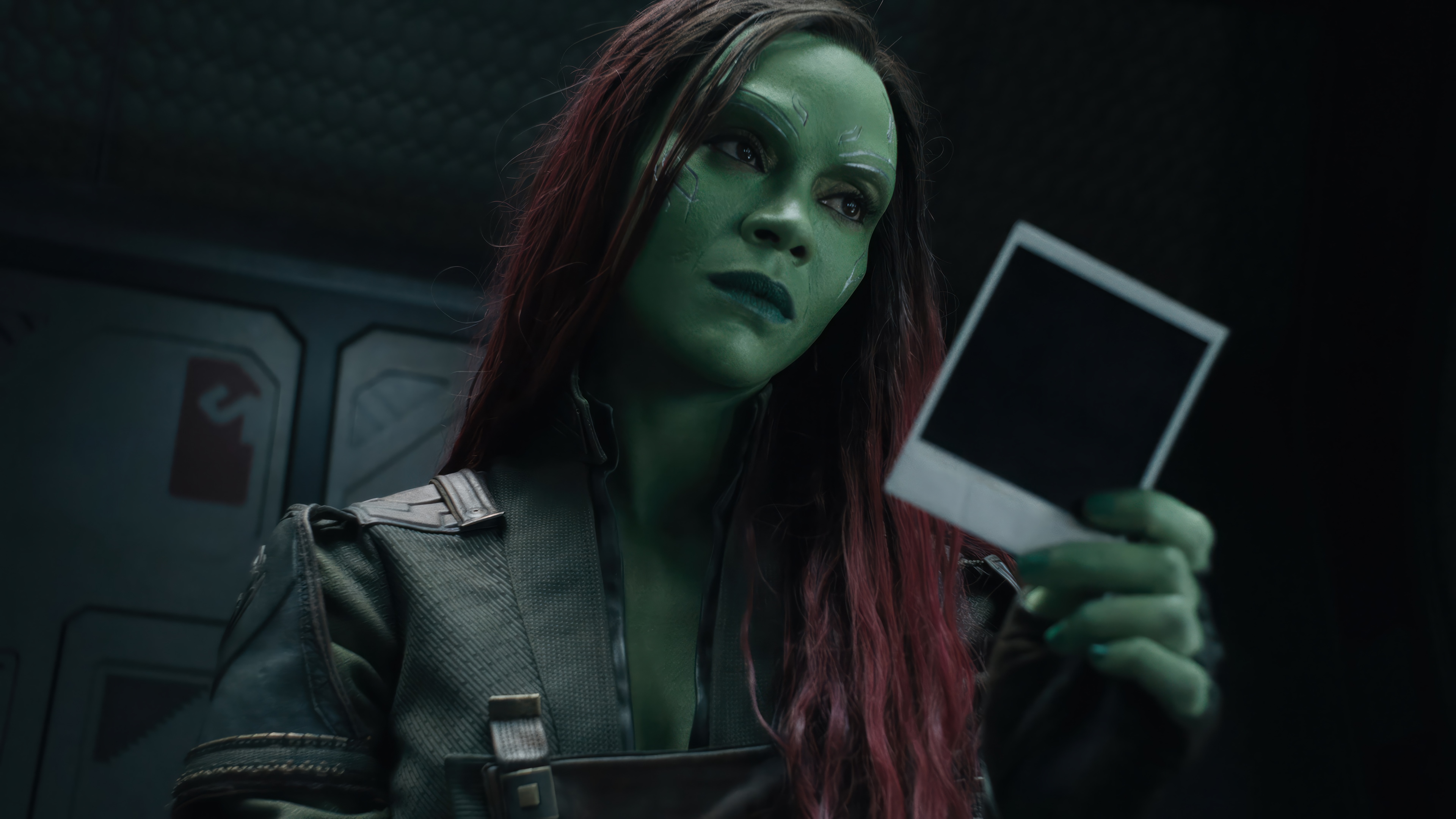 Gamora holding a polaroid in Guardians of the Galaxy Vol. 3 4K HD Wallpaper
