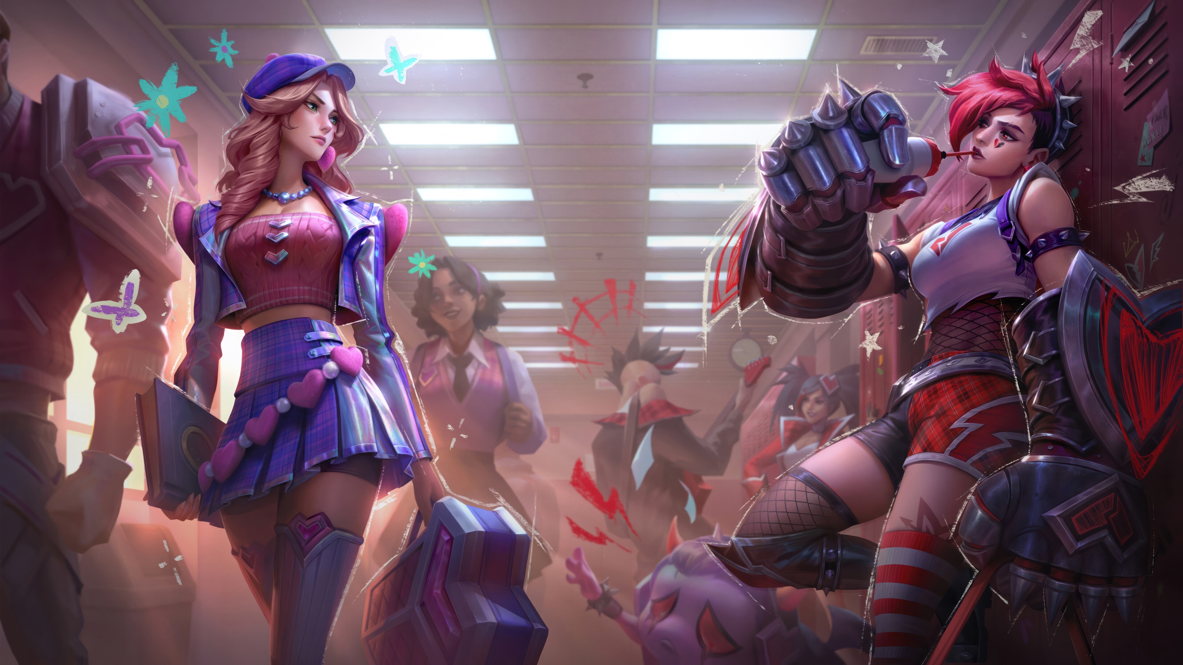Heartthrob Caitlyn and Vi in League of Legends 4K HD Wallpaper