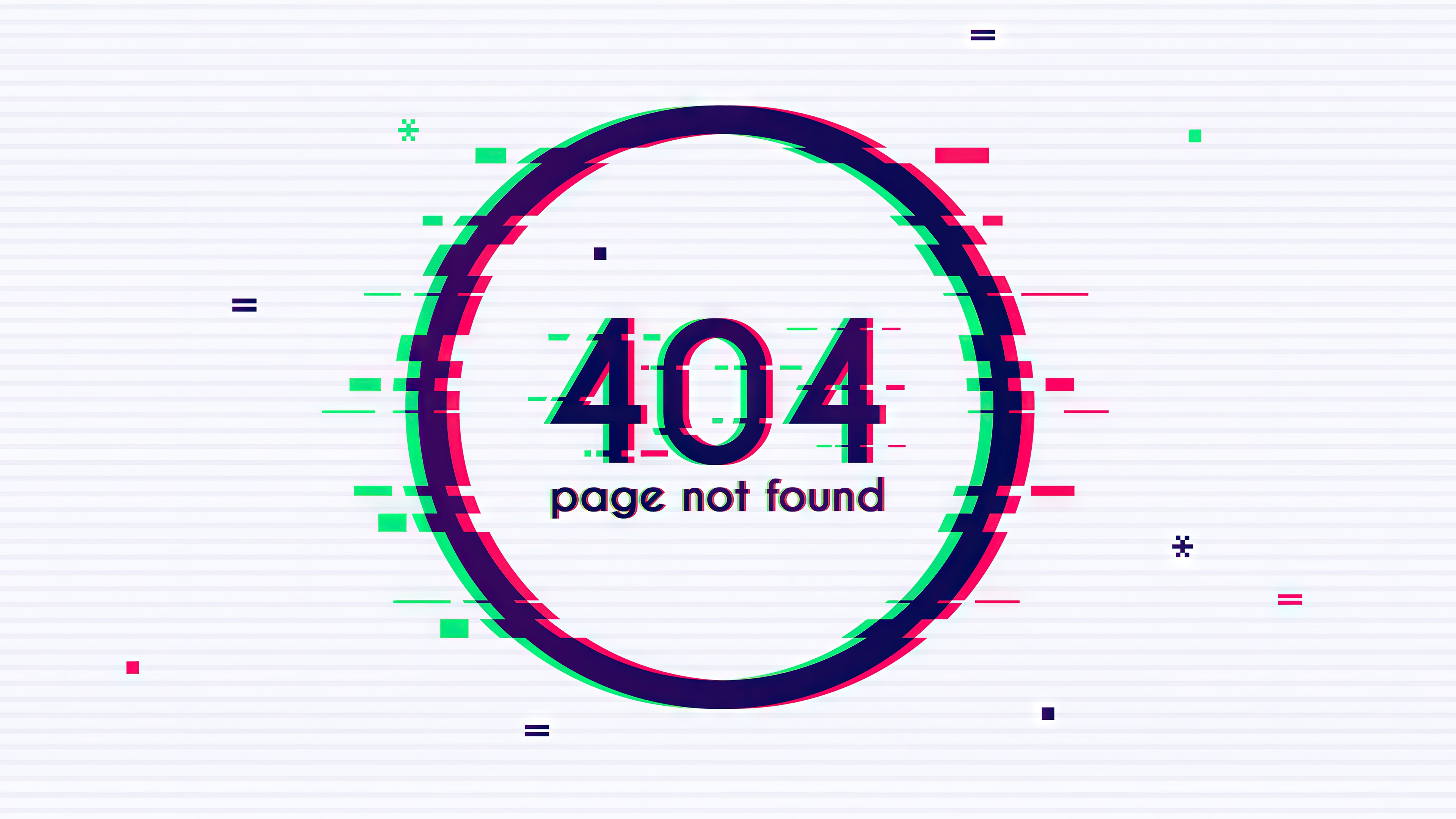 404 Page Not Found Glitch Circle HD Wallpaper