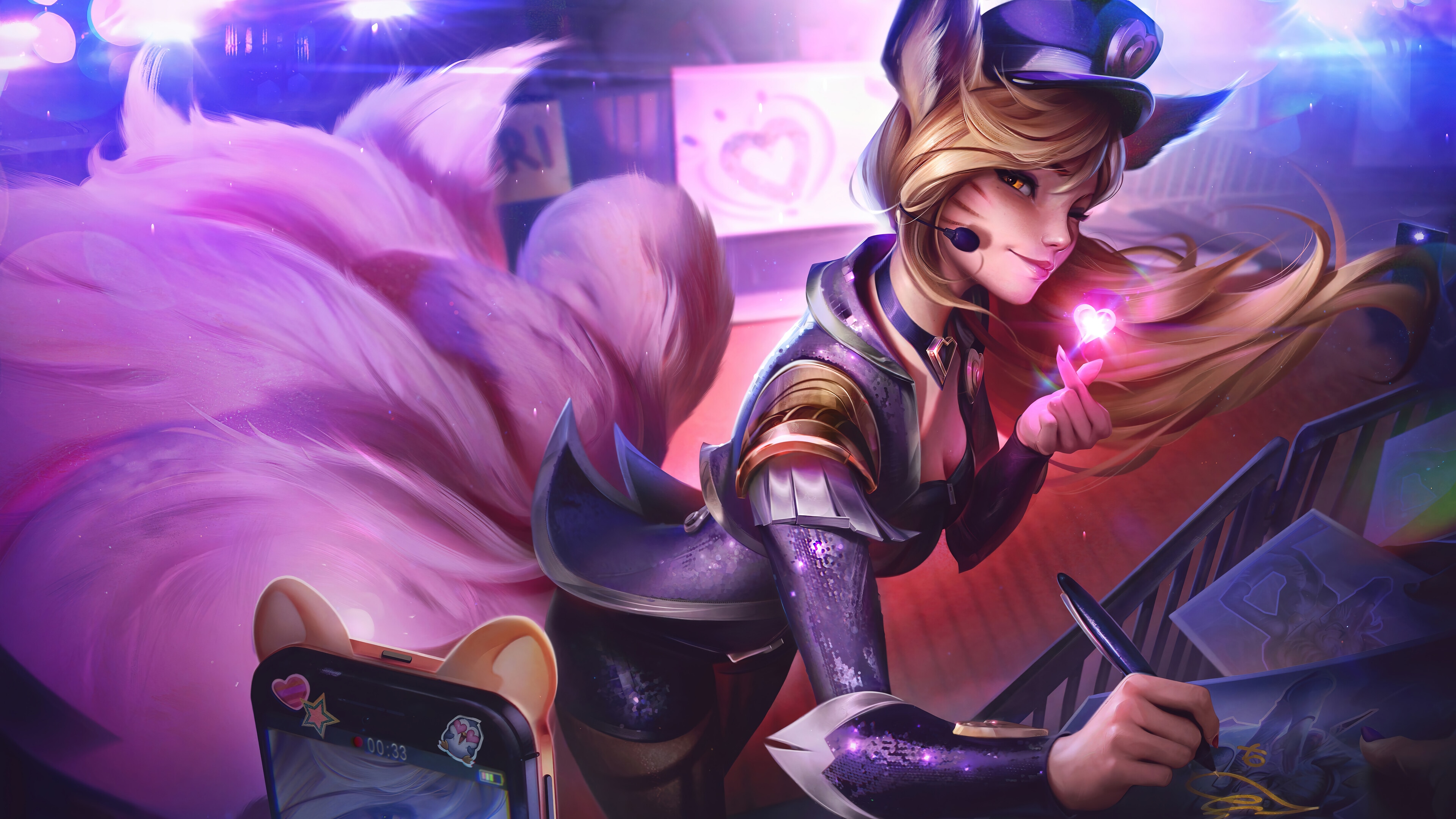 Ahri from League of Legends 4K Splash Art HD Wallpaper