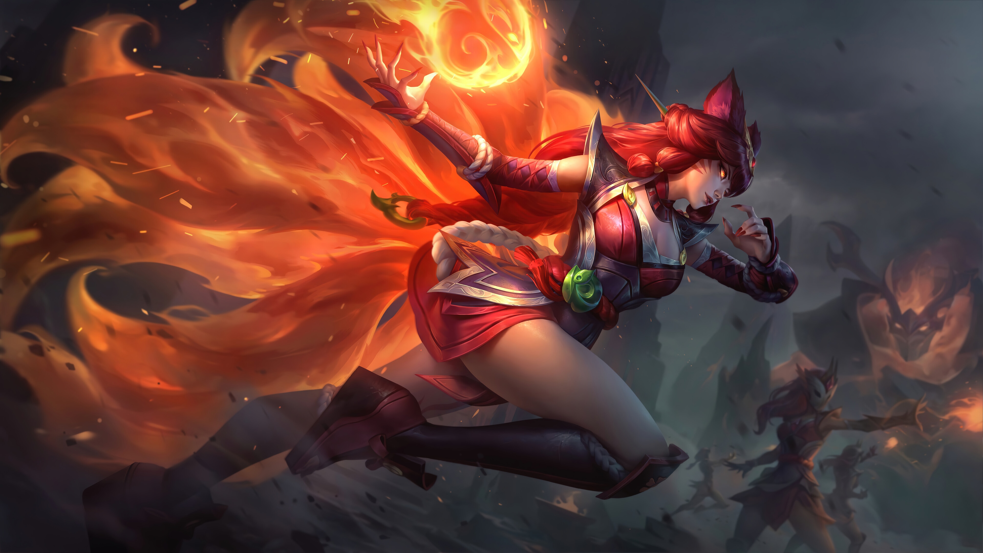 Ahri from League of Legends 4K Splash Art HD Wallpaper