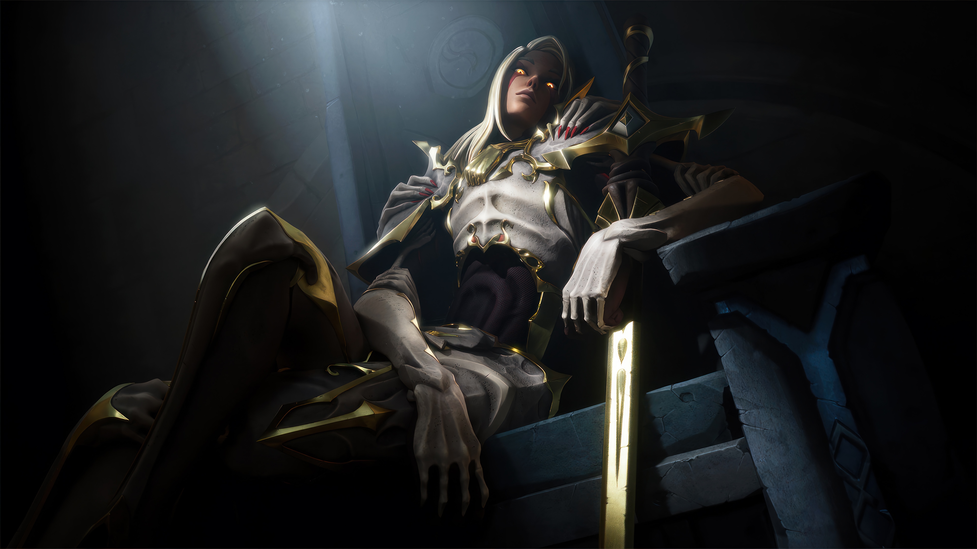 Fortnite character on a throne HD Wallpaper