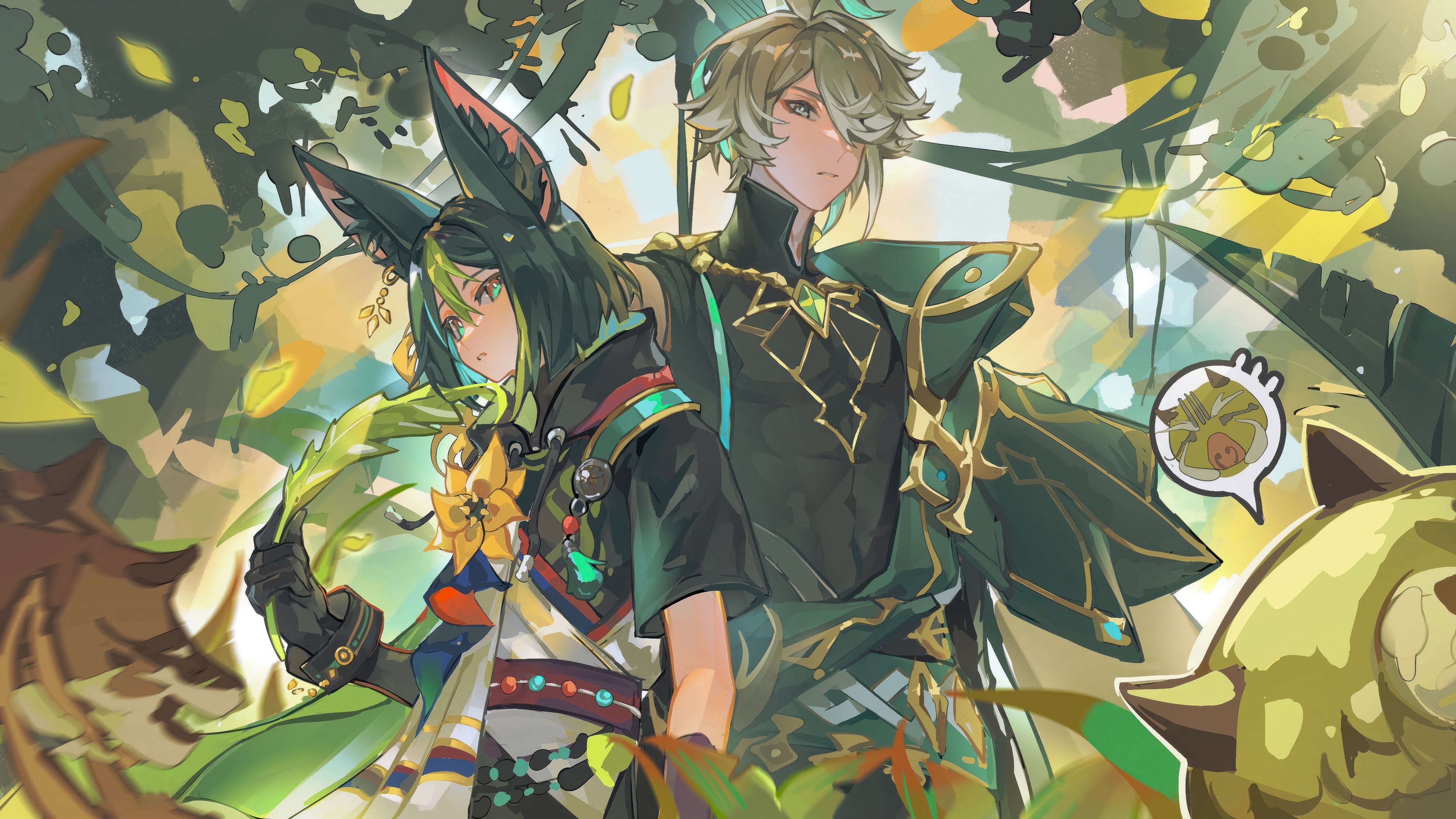 Alhaitham and Tighnari from Genshin Impact HD Wallpaper