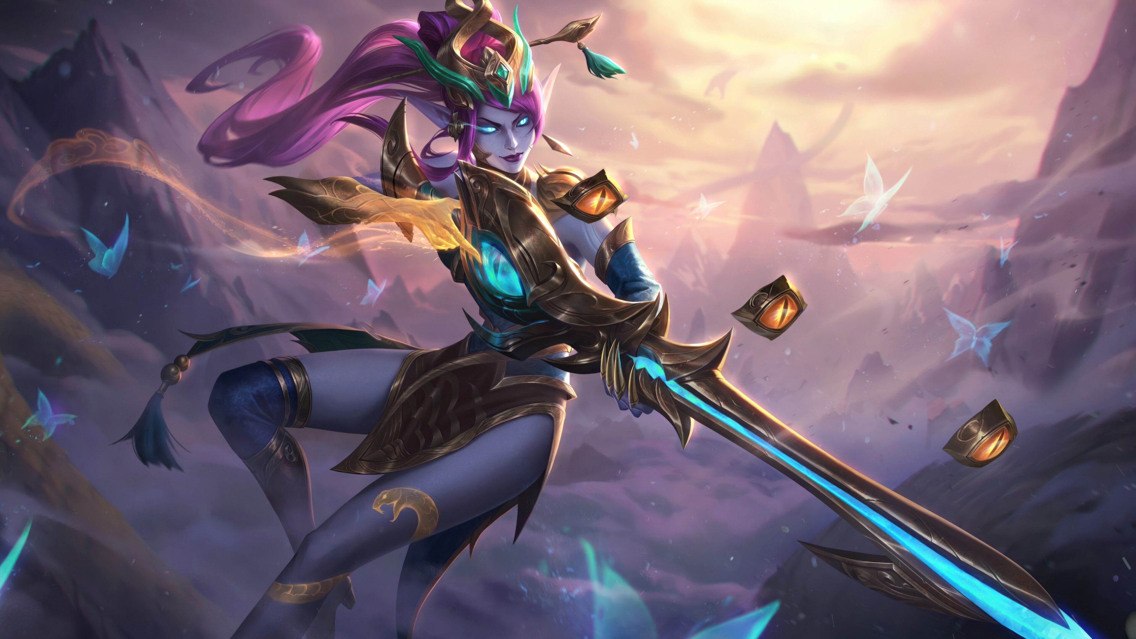 Lunar Wraith Caitlyn Splash Art 4K HD Wallpaper