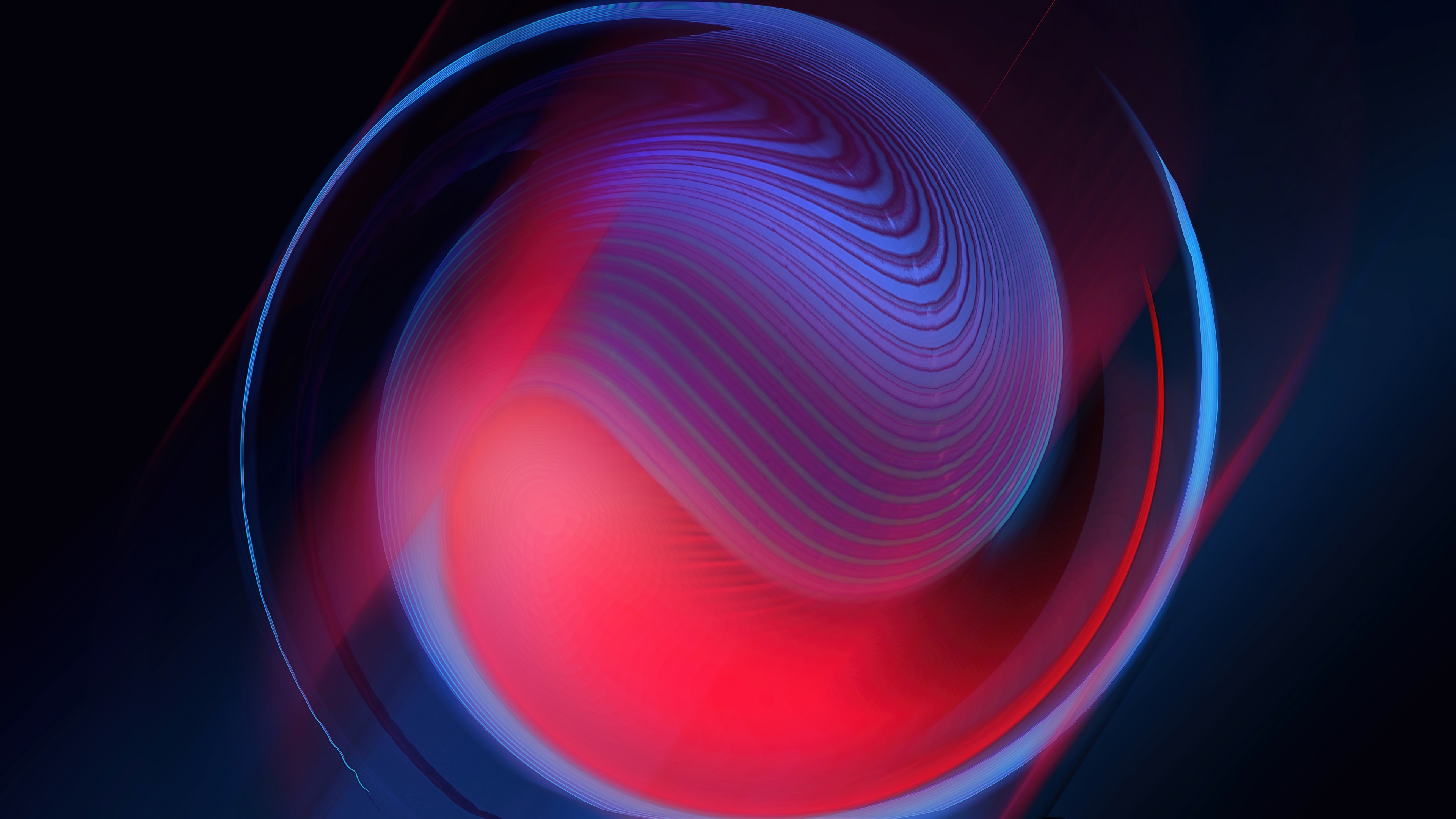 Abstract 4K Swirl of Red and Blue Light HD Wallpaper