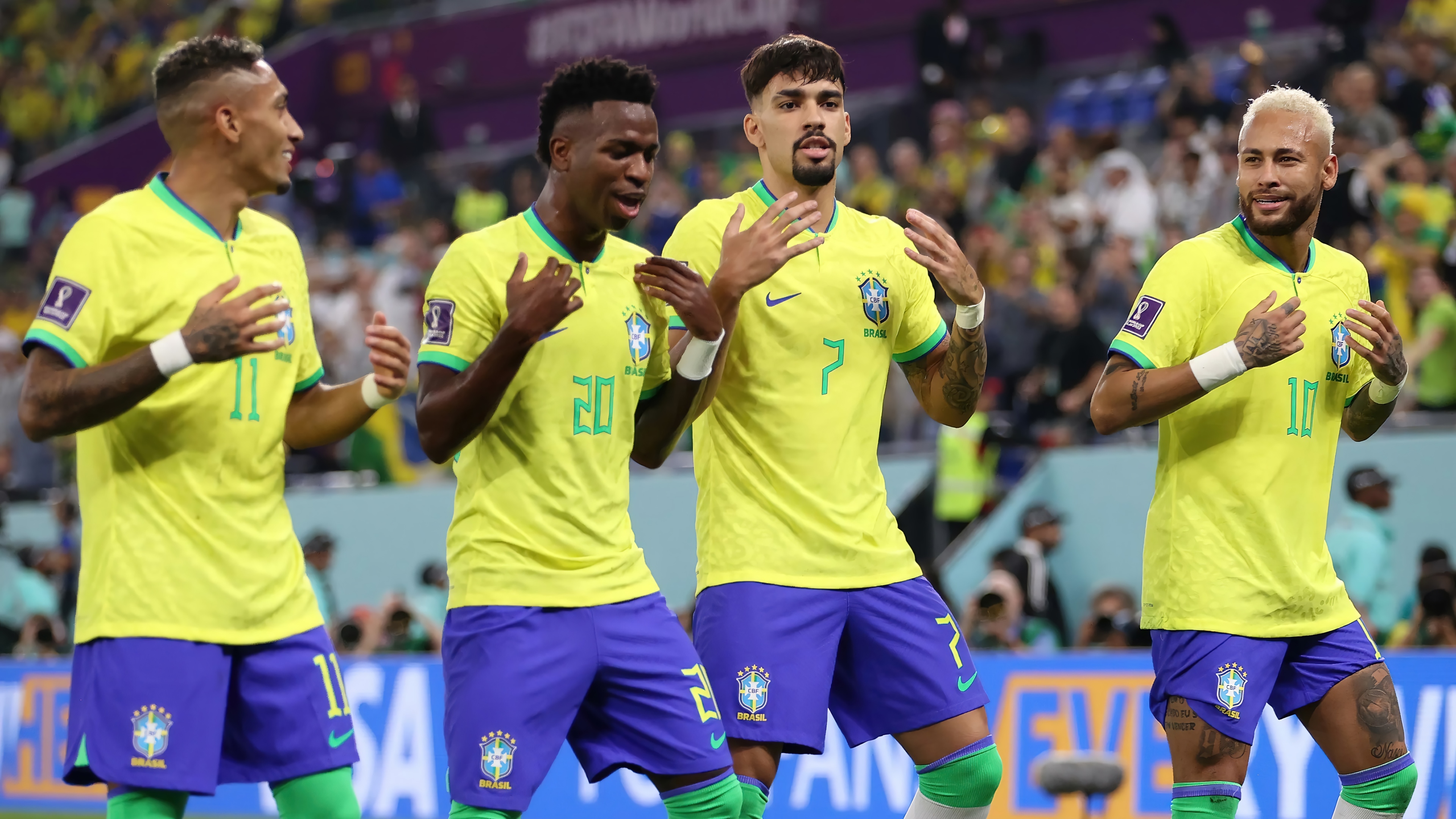 Brazil Football Team Celebrating HD Wallpaper