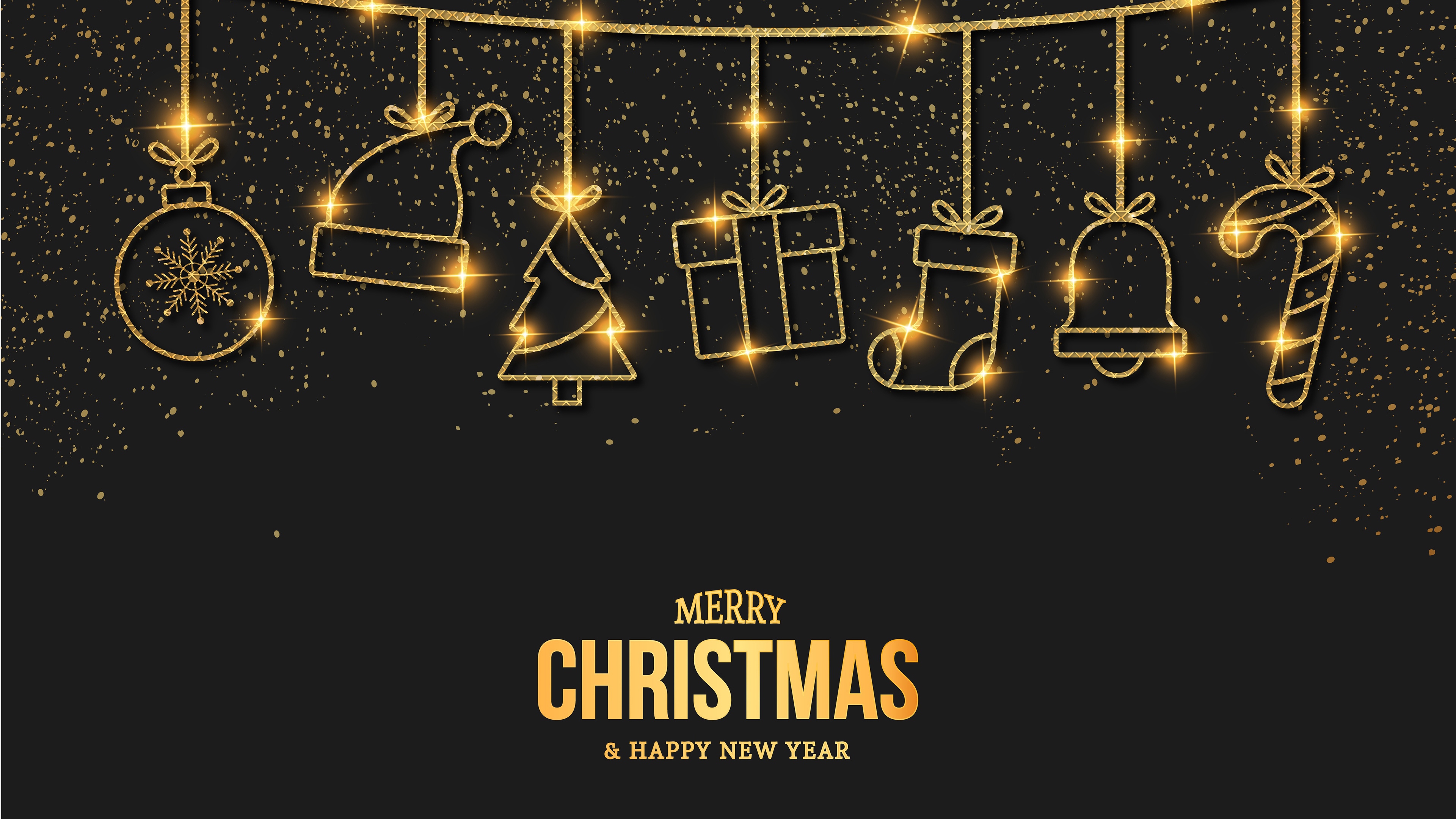 Merry Christmas and Happy New Year 4K HD Wallpaper