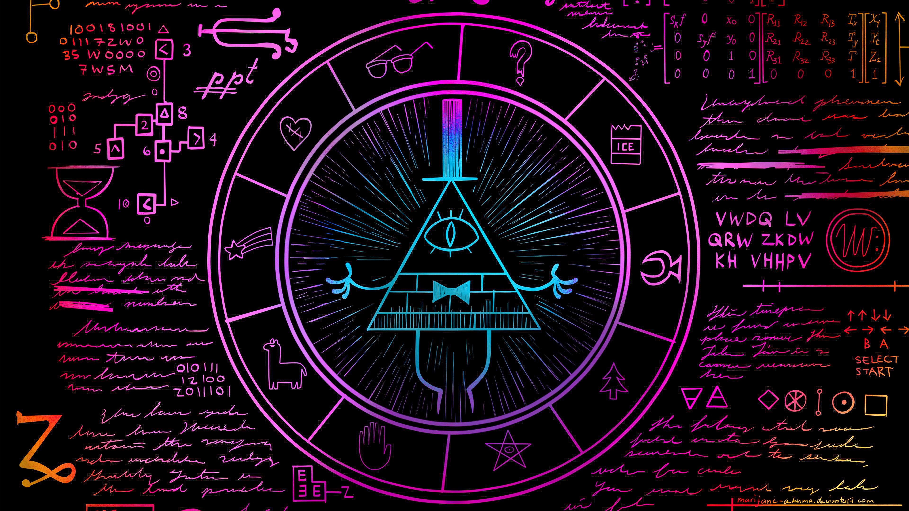 Bill Cipher Zodiac Wheel 4K HD Wallpaper