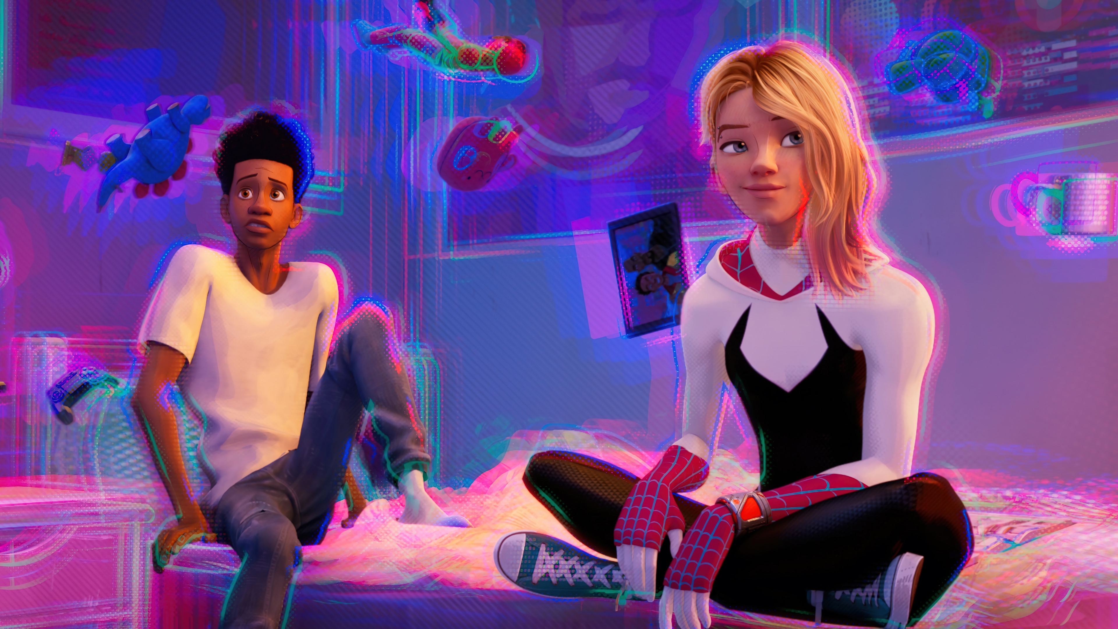 Miles Morales and Gwen Stacy in Spider-Man: Across the Spider-Verse 4K HD Wallpaper