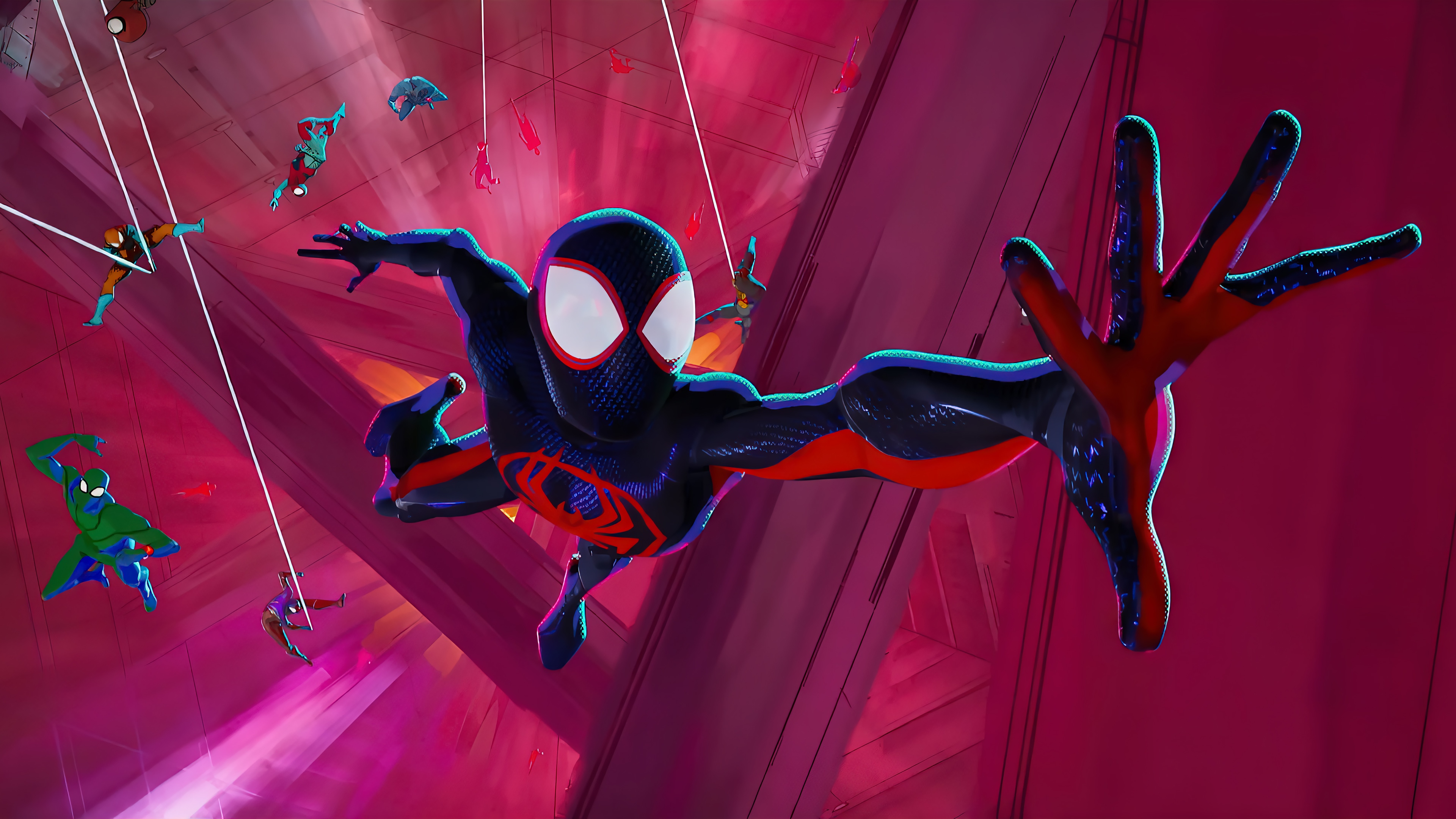 Miles Morales And Other Spider People In Spider Man Across The Spider Miles Morales And Other Spider People In Spider Man Across The Spider