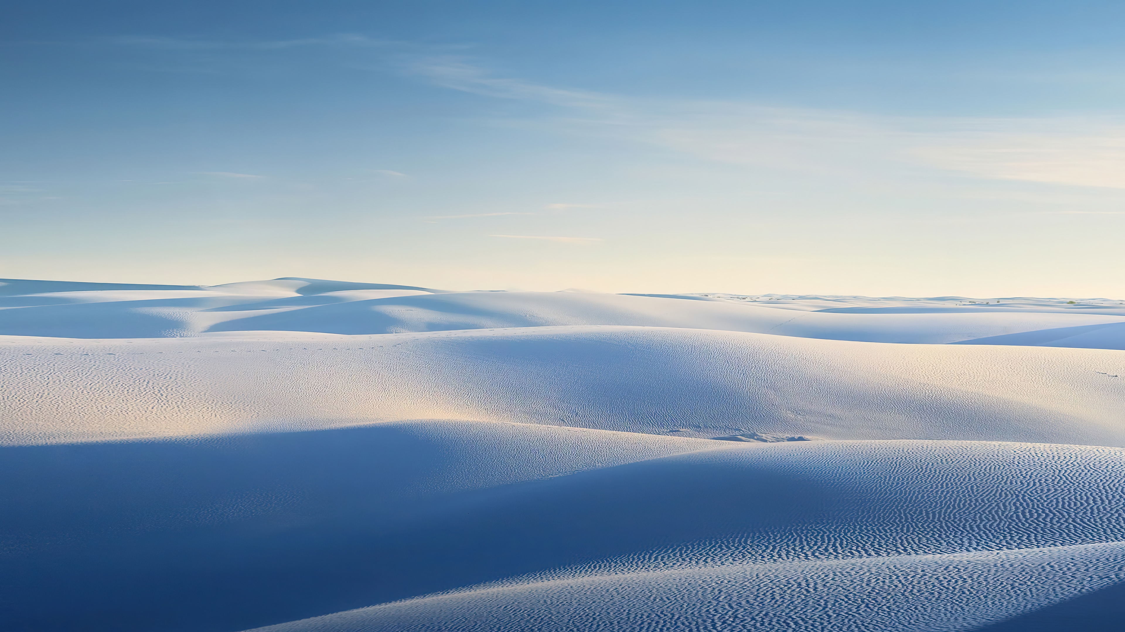 White Sand Dunes Under a Blue Sky 4K HD Wallpaper