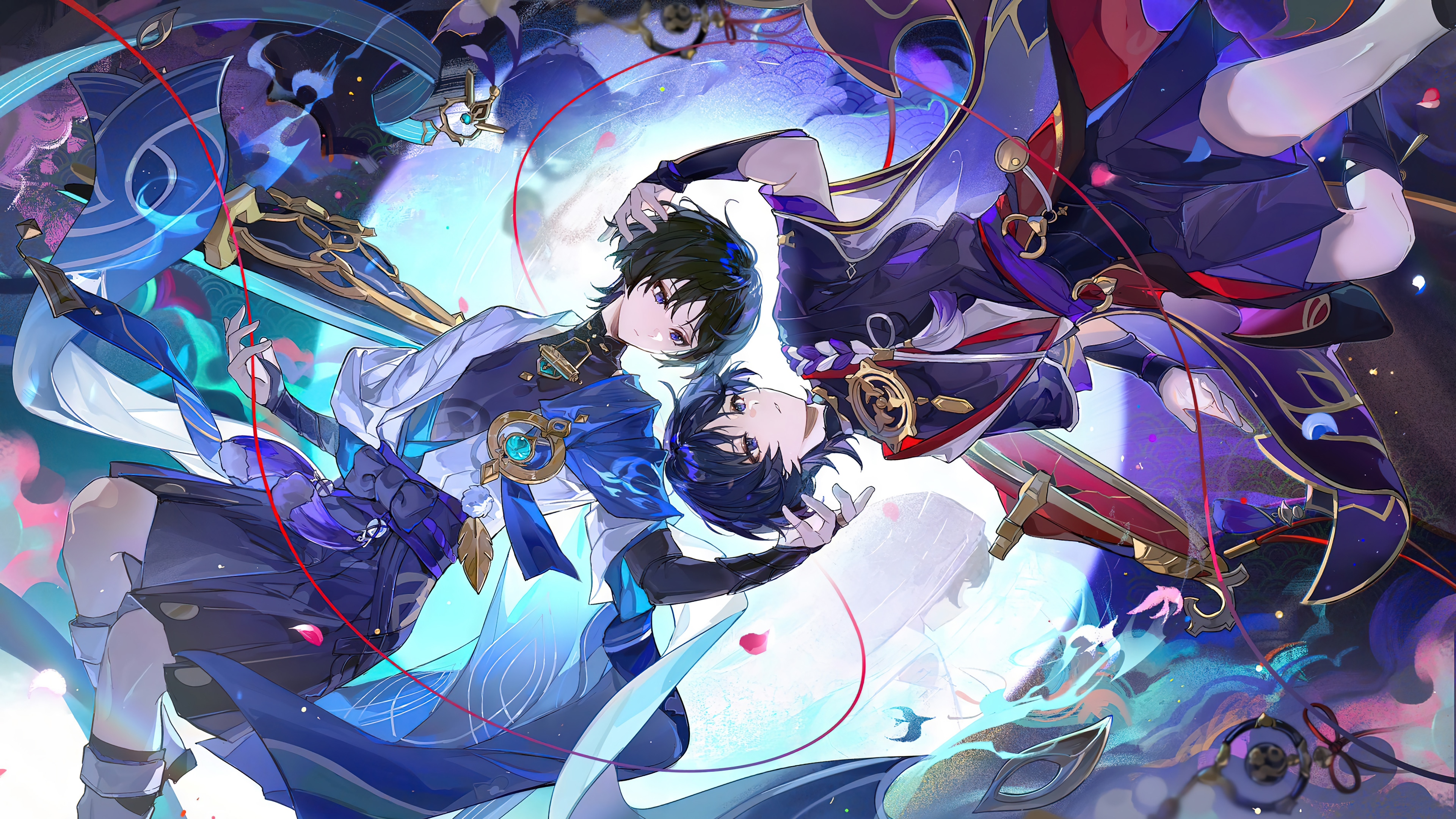 Genshin Impact Wanderer and Scaramouche 4K HD Wallpaper