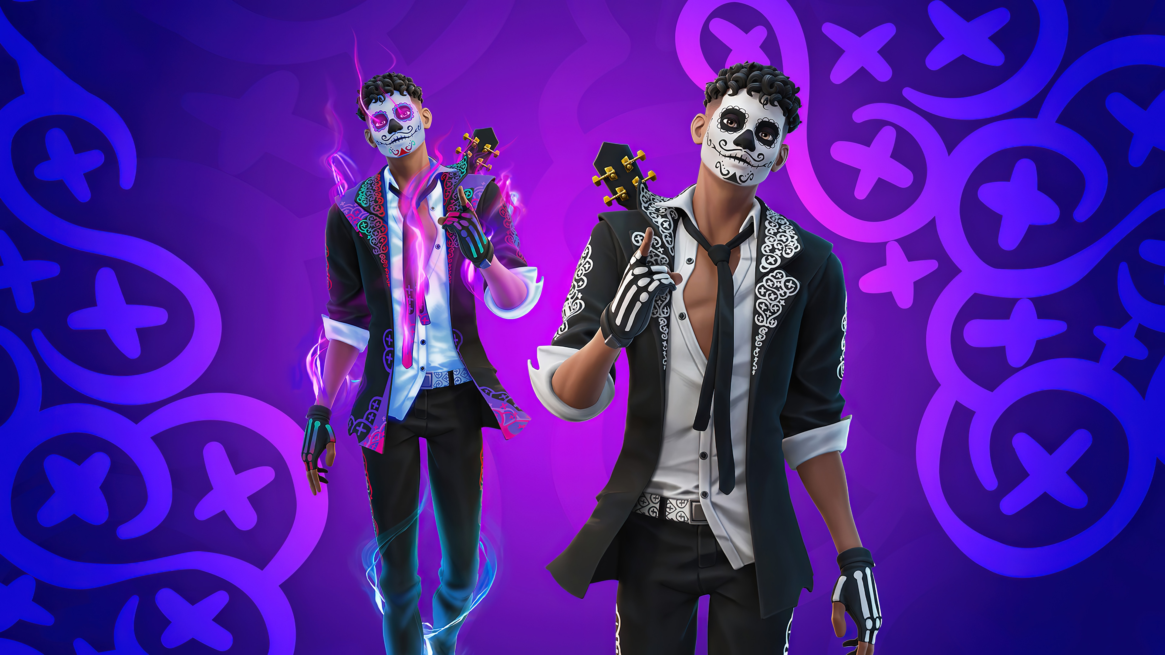 Fortnite character with Day of the Dead makeup HD Wallpaper