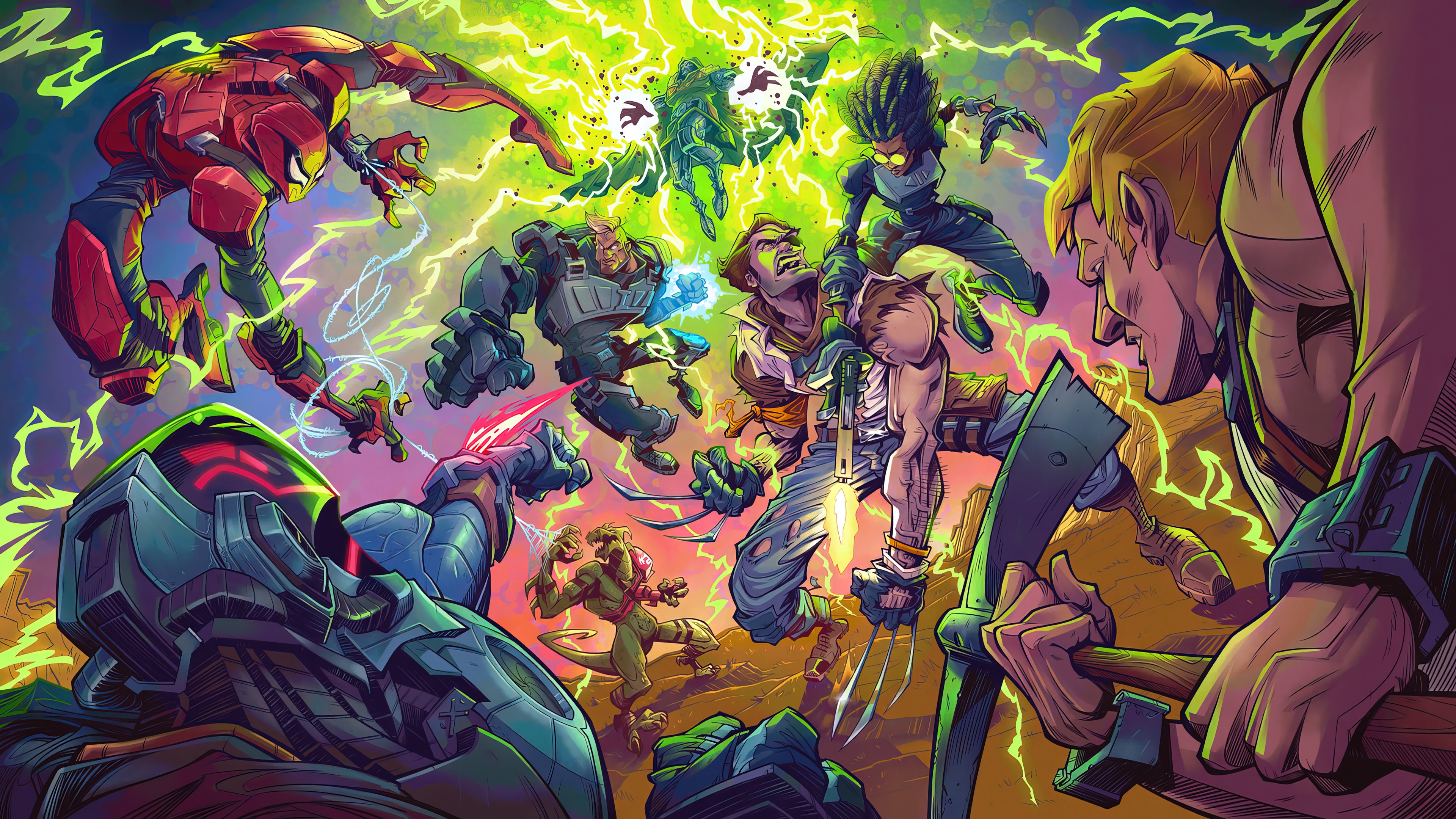 Fortnite Marvel Comics Characters Battle 4K HD Wallpaper