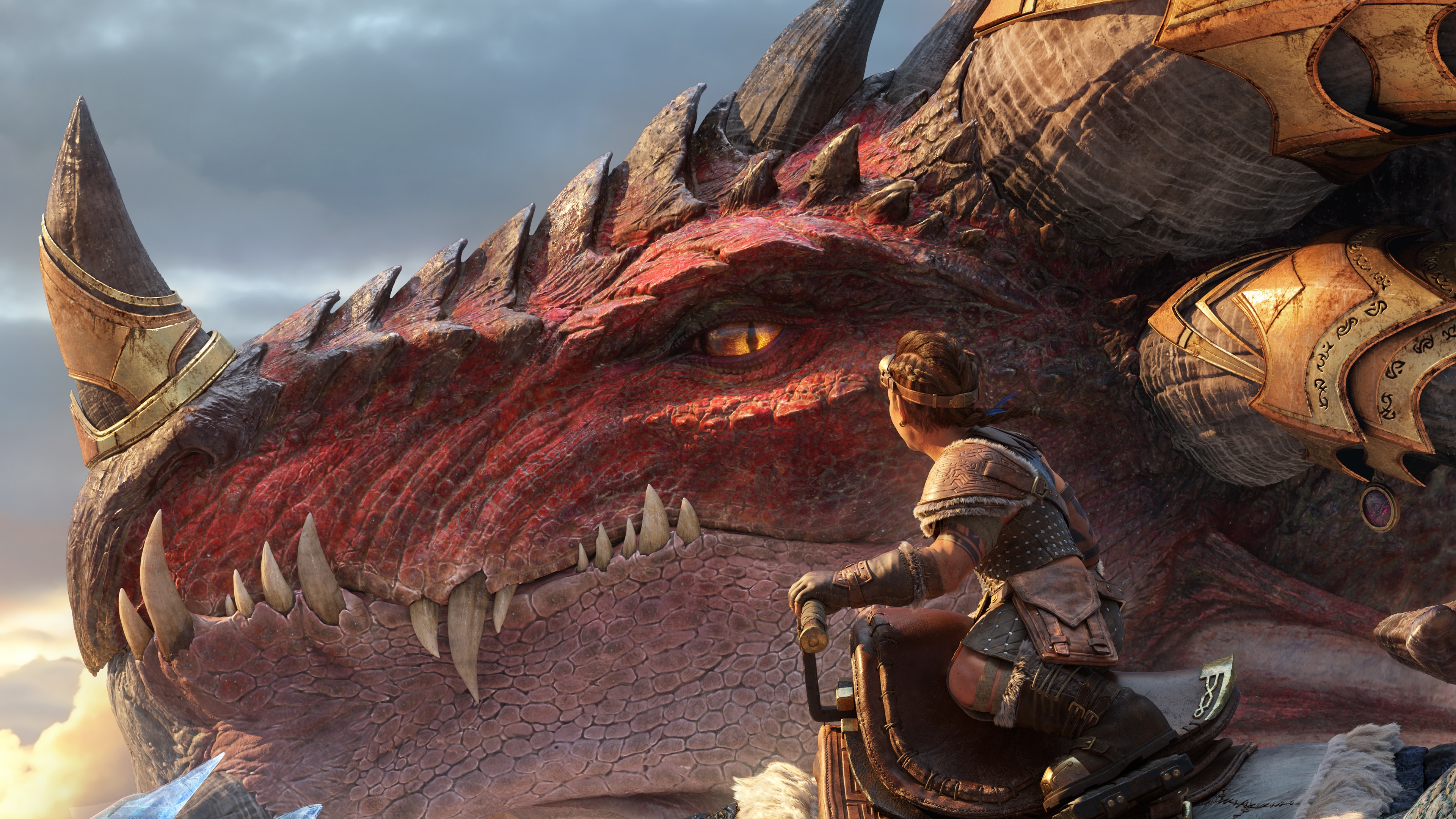 Alexstrasza and a rider in World of Warcraft: Dragonflight 4K HD Wallpaper