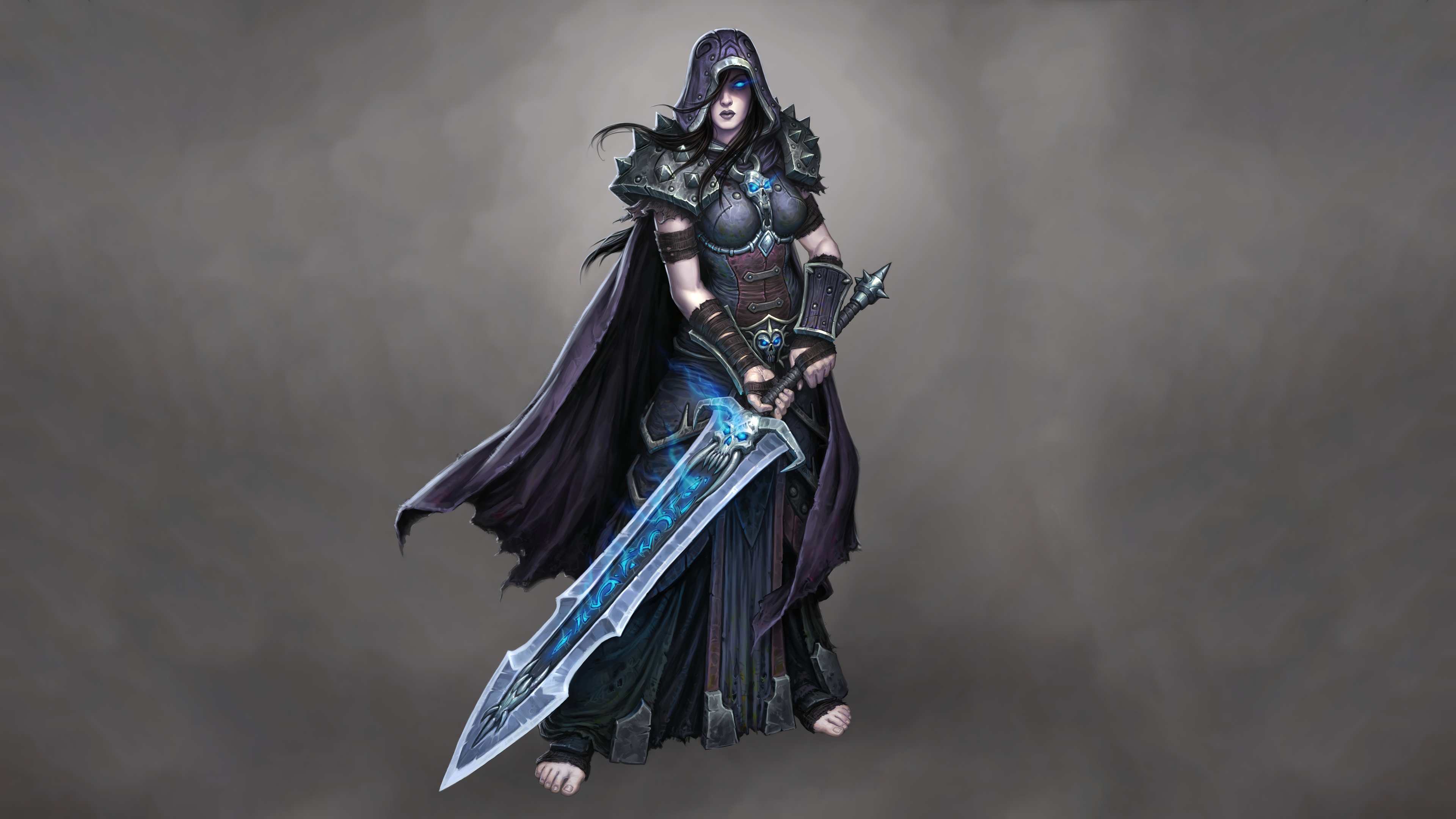 Death Knight with Glowing Sword in 4K HD Wallpaper