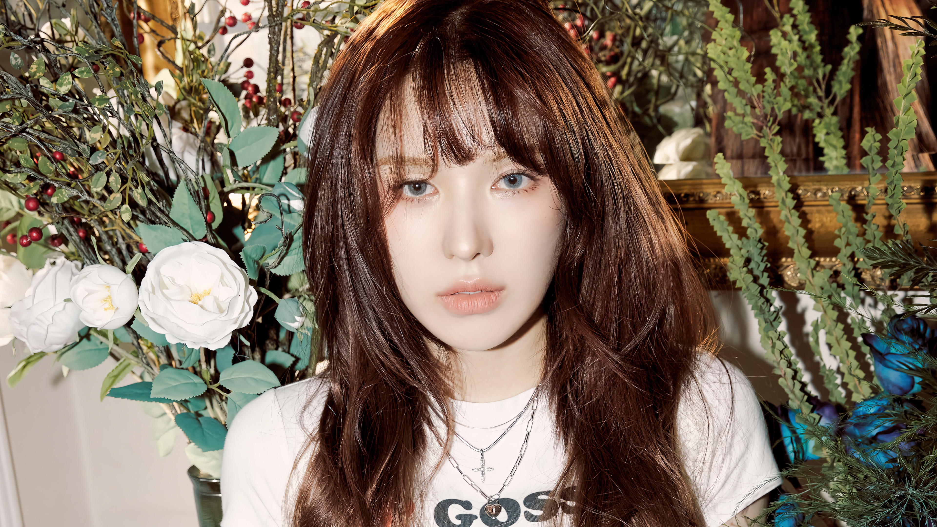 Wendy from Red Velvet with flowers HD Wallpaper
