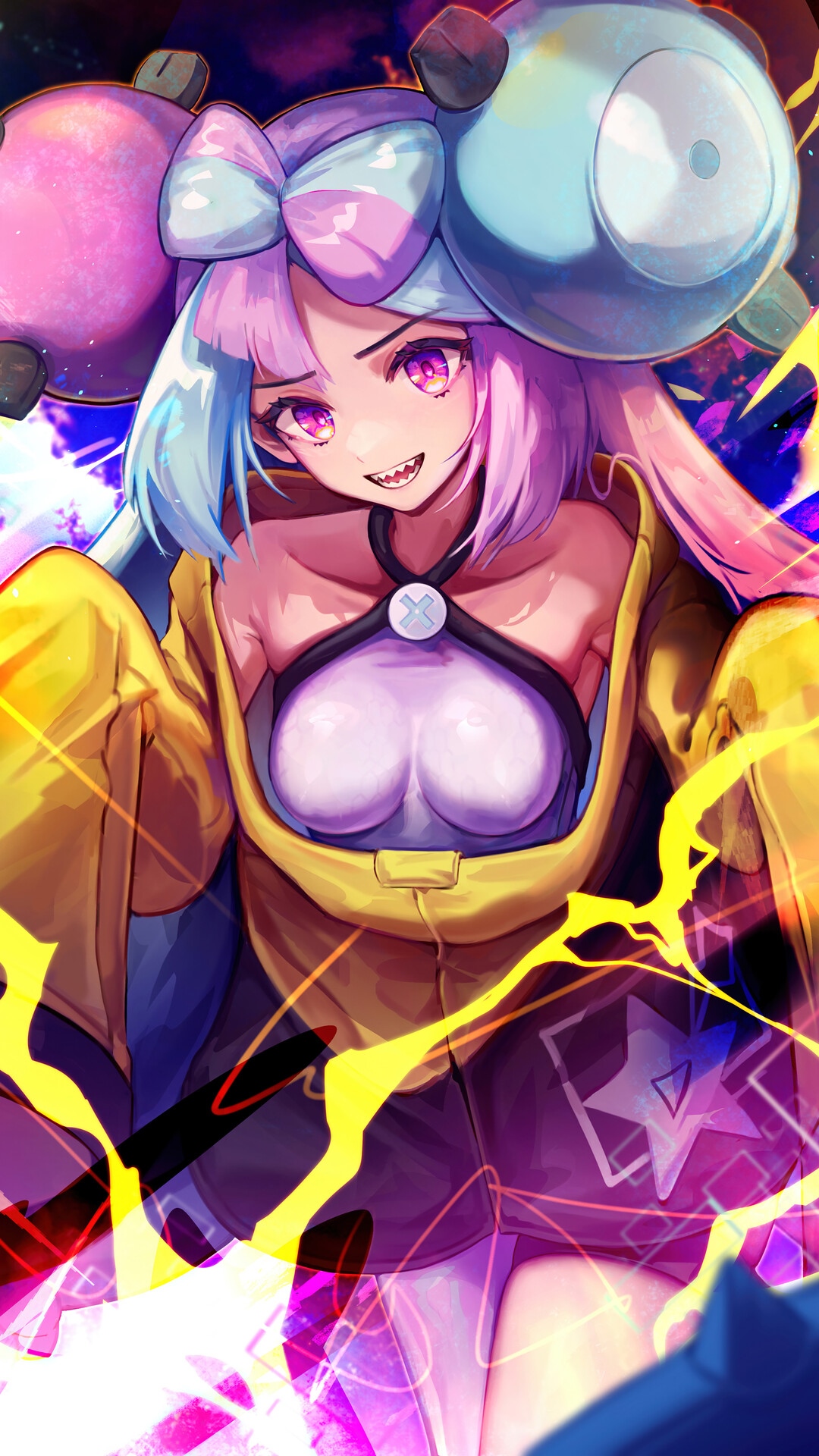 Iono from Pokemon Scarlet and Violet with Magnemite HD Phone Wallpaper
