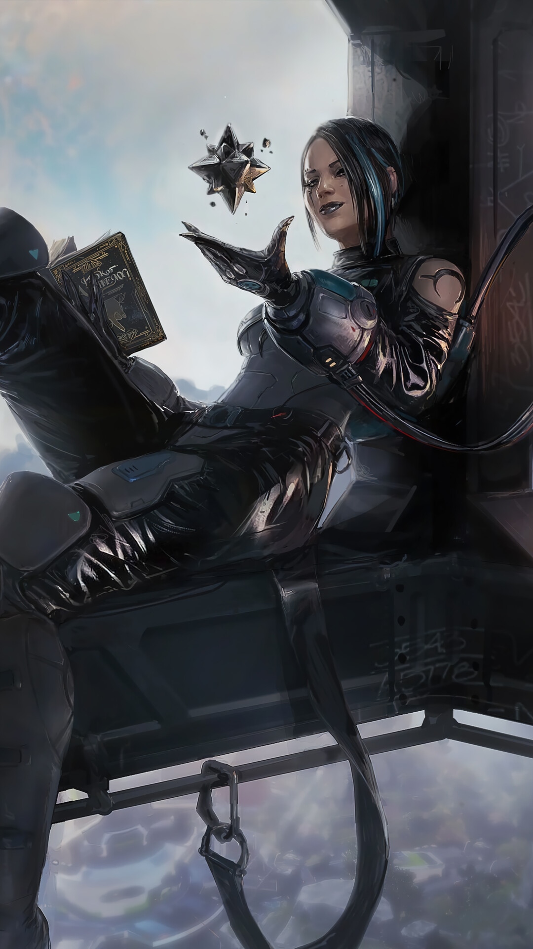 Catalyst from Apex Legends reading a book HD Phone Wallpaper