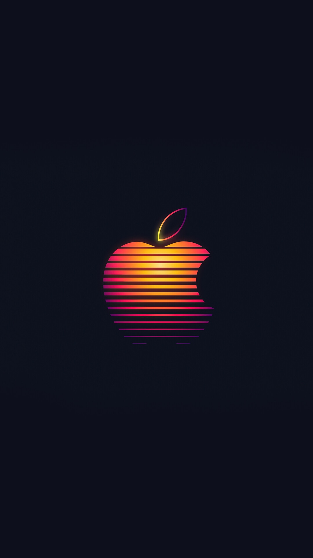 Apple logo with retro neon stripes HD Phone Wallpaper